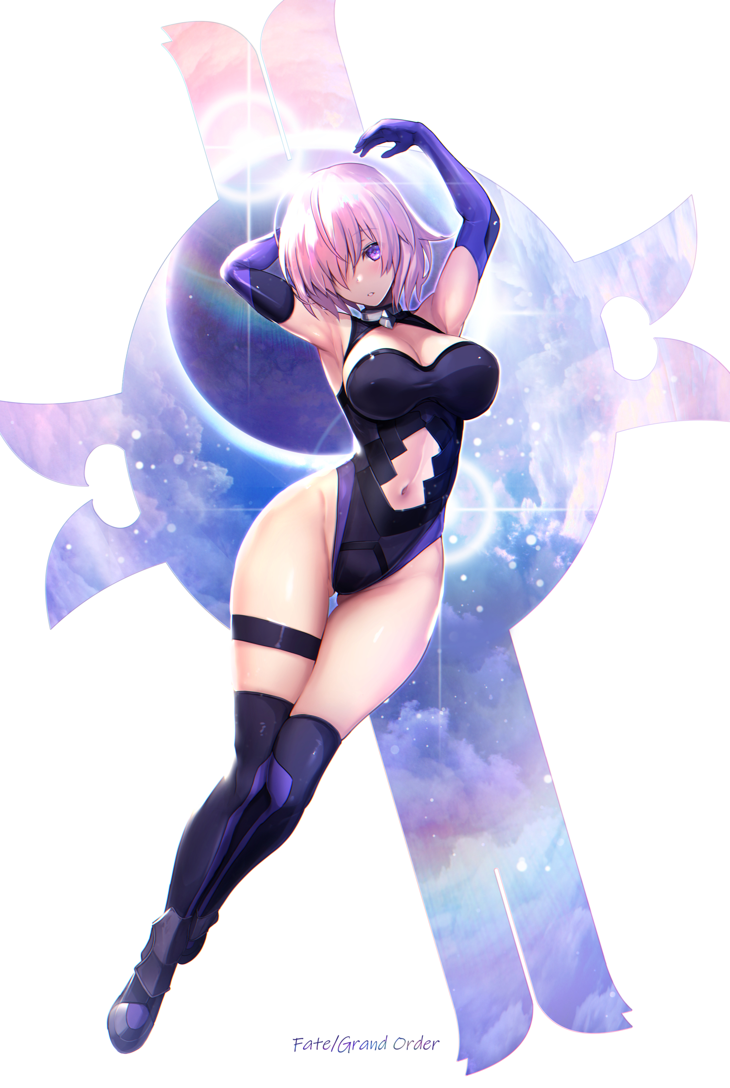 Anime 1500x2235 Fate/Grand Order Mash Kyrielight anime girls boobs big boobs arms up anime Fate series