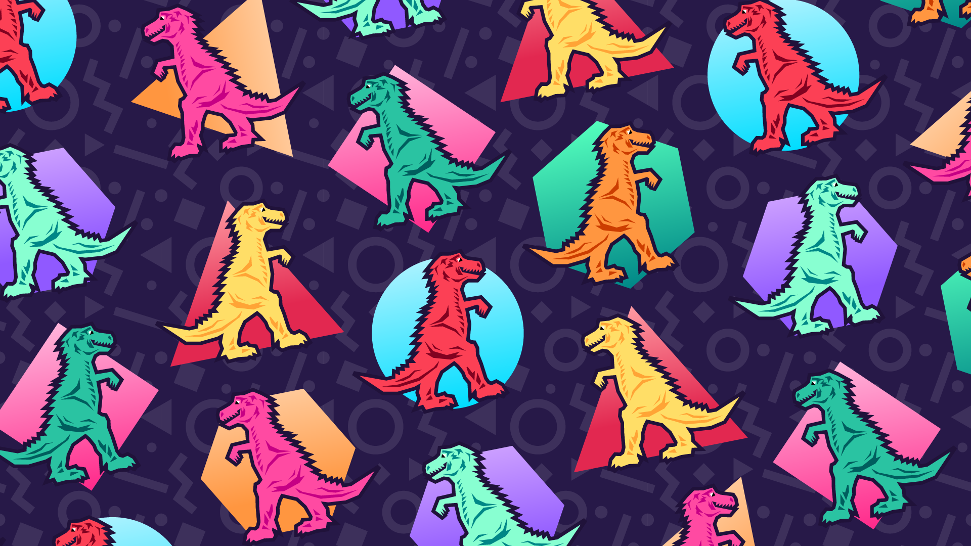 General 1920x1080 Mozilla Firefox 1990s artwork dinosaurs
