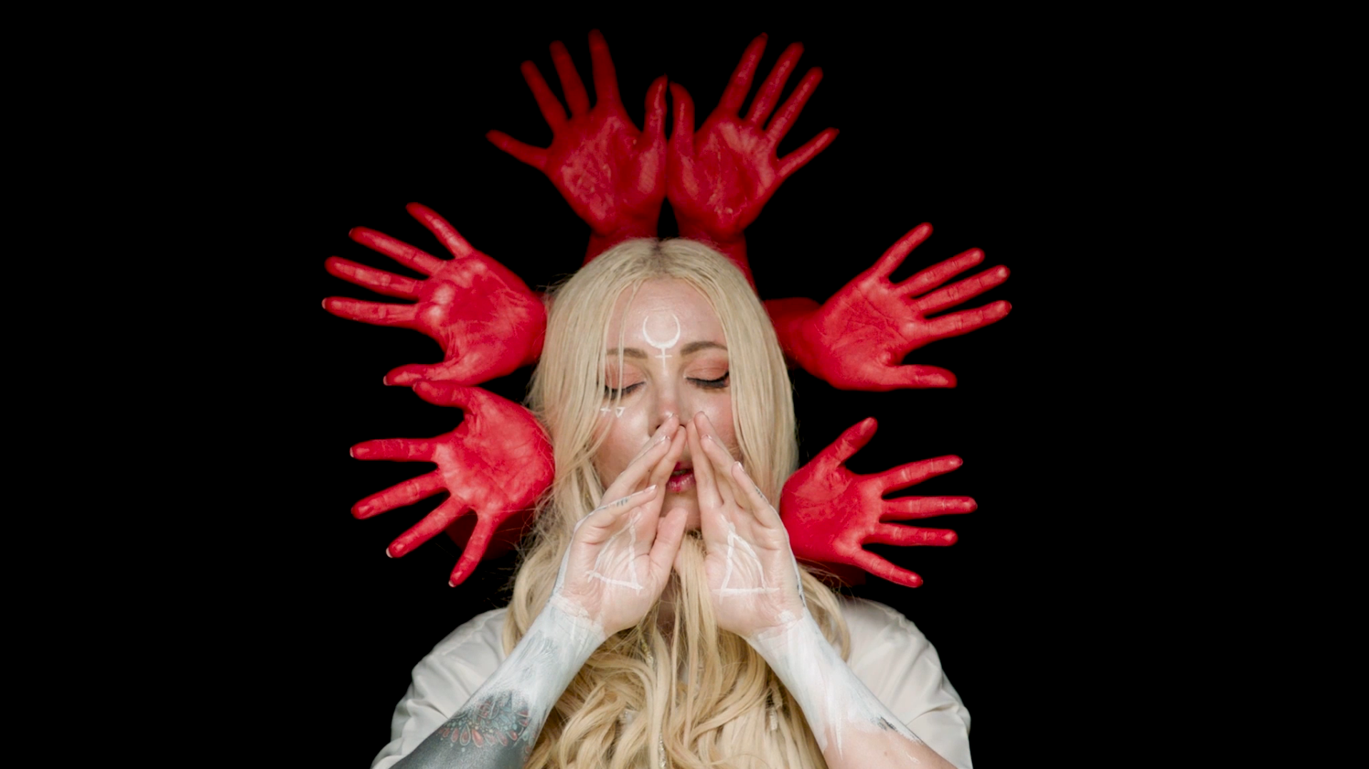 People 1917x1077 Maria Brink In This Moment (Band) hands blonde closed eyes women simple background