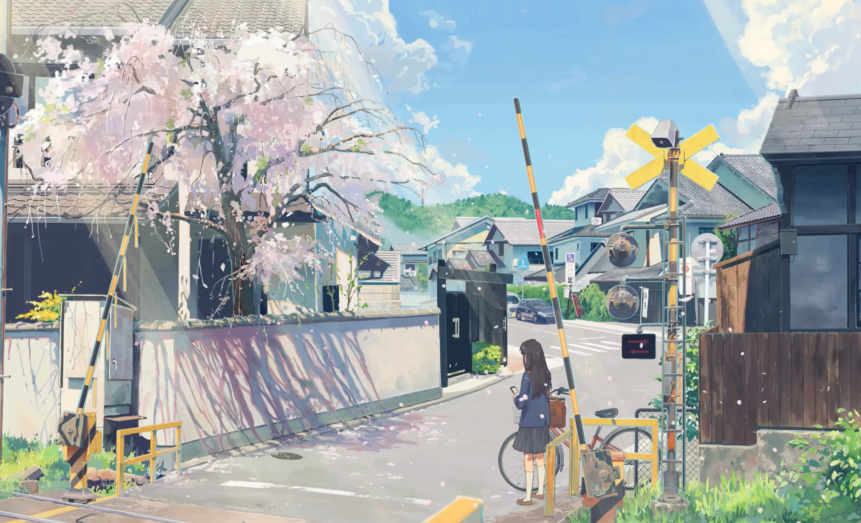 Anime 2878x1750 anime girls cherry blossom anime outdoors artwork Pao Yong