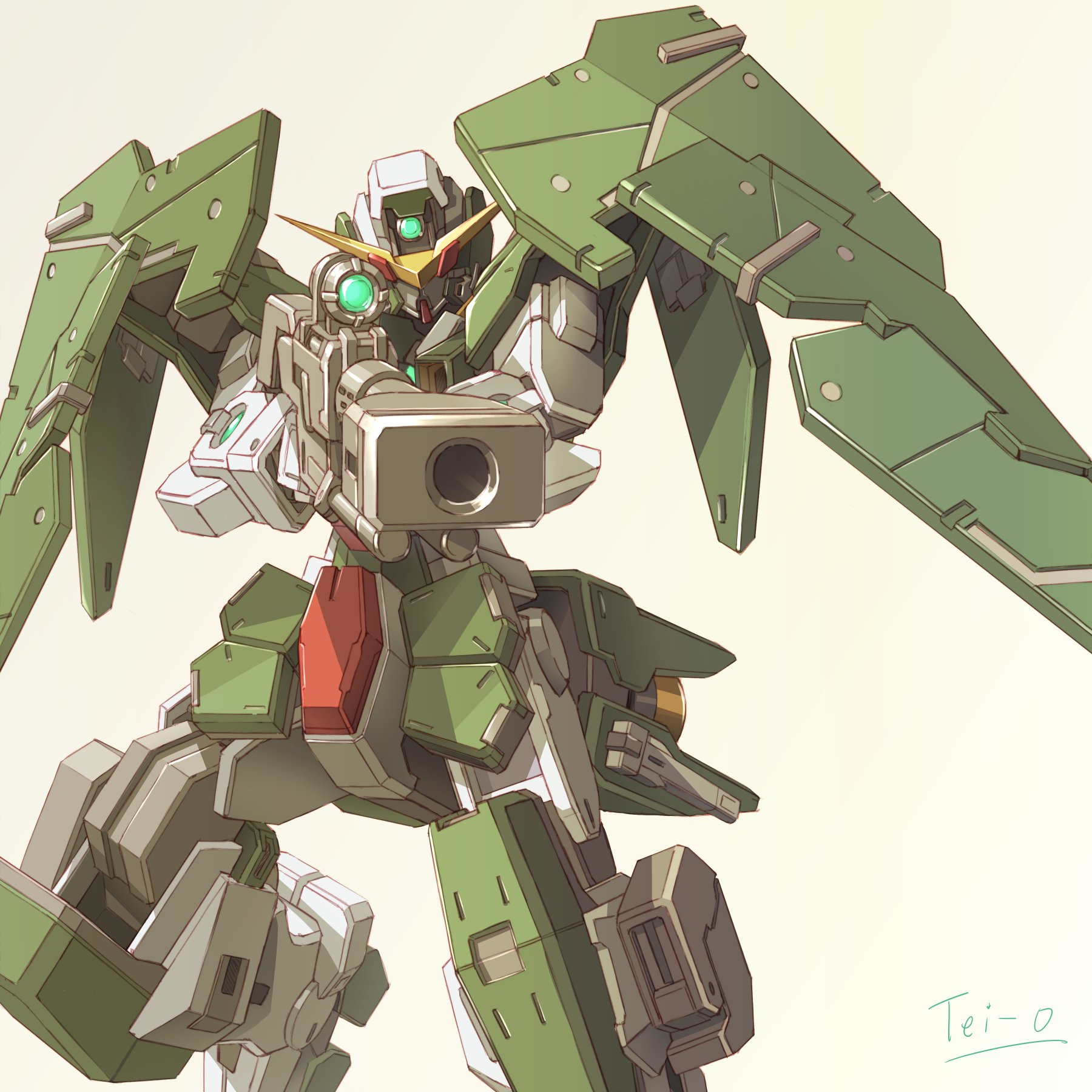 Anime 1800x1800 Gundam Dynames anime mechs Super Robot Taisen Mobile Suit Gundam 00 Gundam artwork digital art fan art