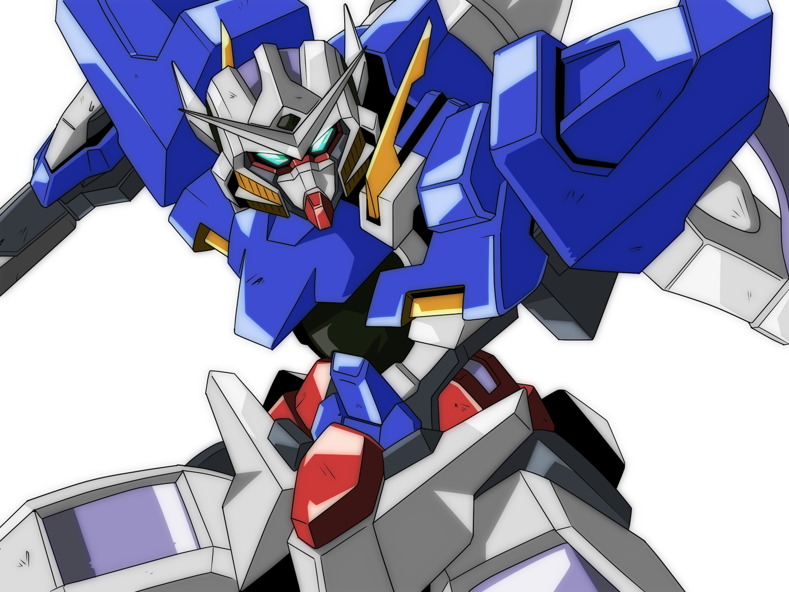 Anime 1600x1200 anime mechs Gundam Super Robot Taisen Mobile Suit Gundam 00 Gundam Exia artwork digital art fan art