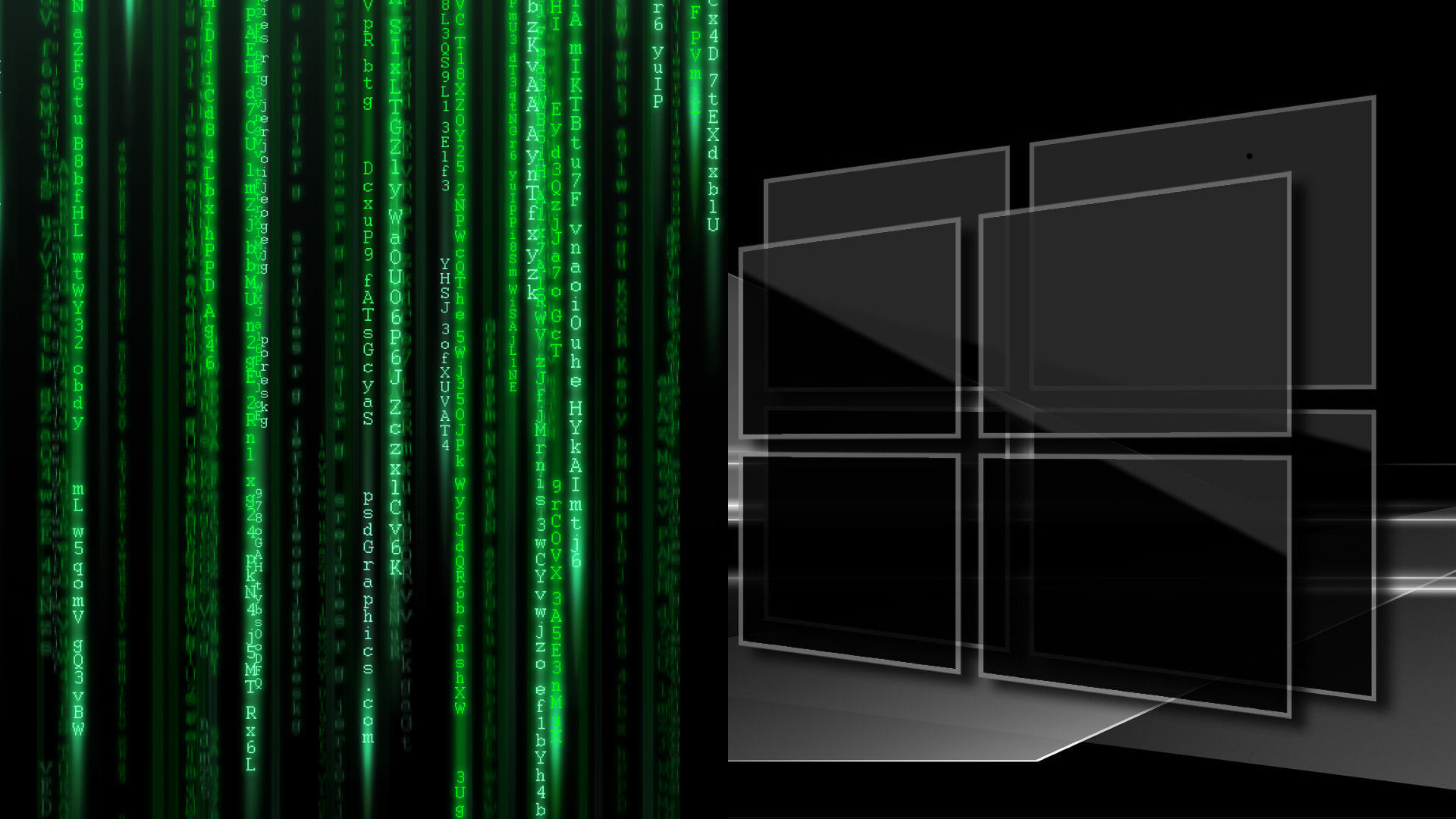 General 1920x1080 code black background abstract fenetre windows logo logo green digital art monochrome mashup Microsoft Windows Matrix