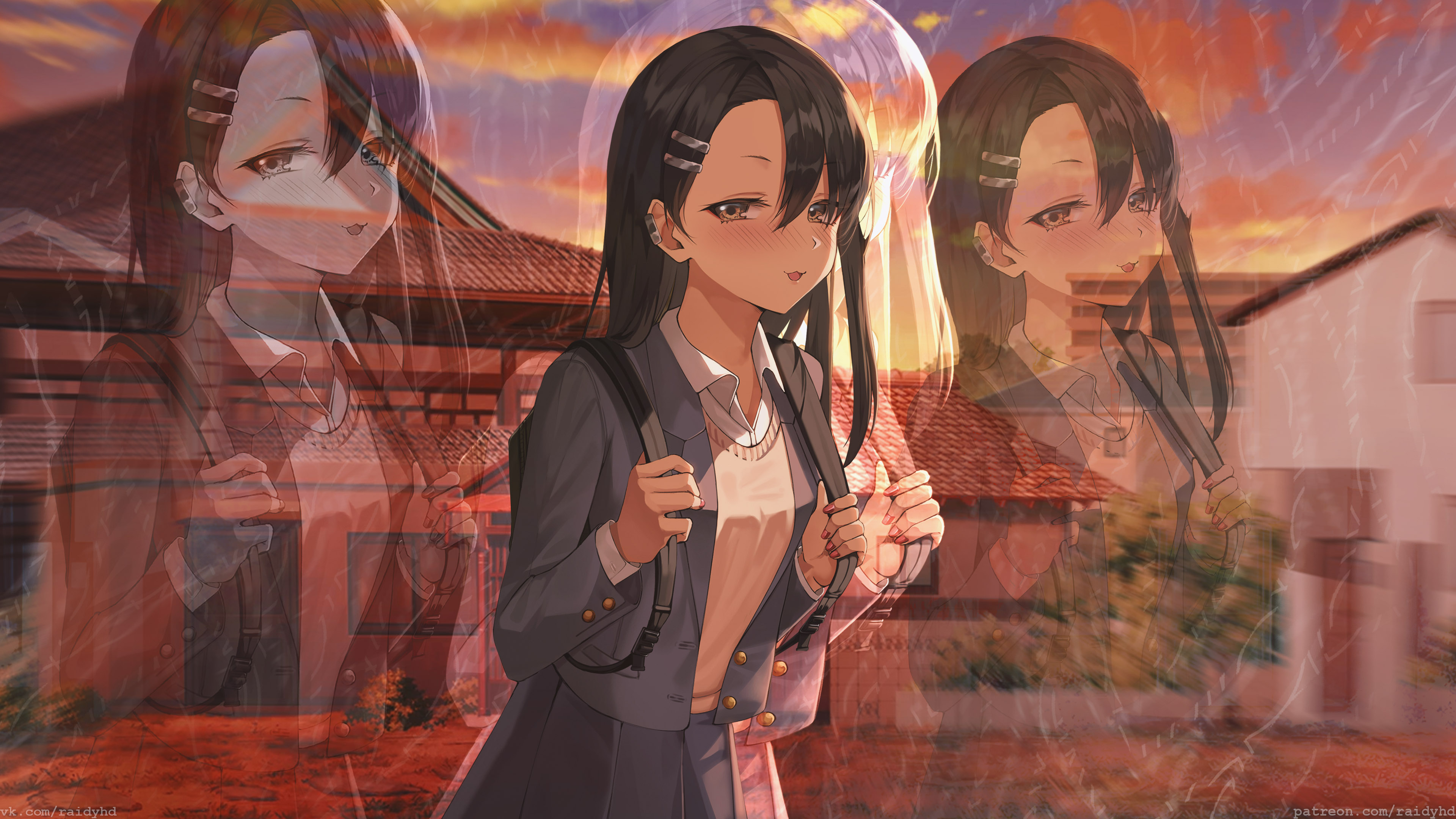 Anime 3840x2160 anime anime girls picture-in-picture Nagatoro Hayase Please don't bully me, Nagatoro watermarked