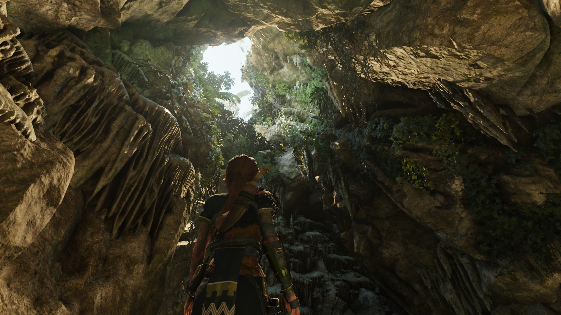 General 1920x1080 Shadow of the Tomb Raider video games PC gaming screen shot rocks Lara Croft (Tomb Raider) forest céu
