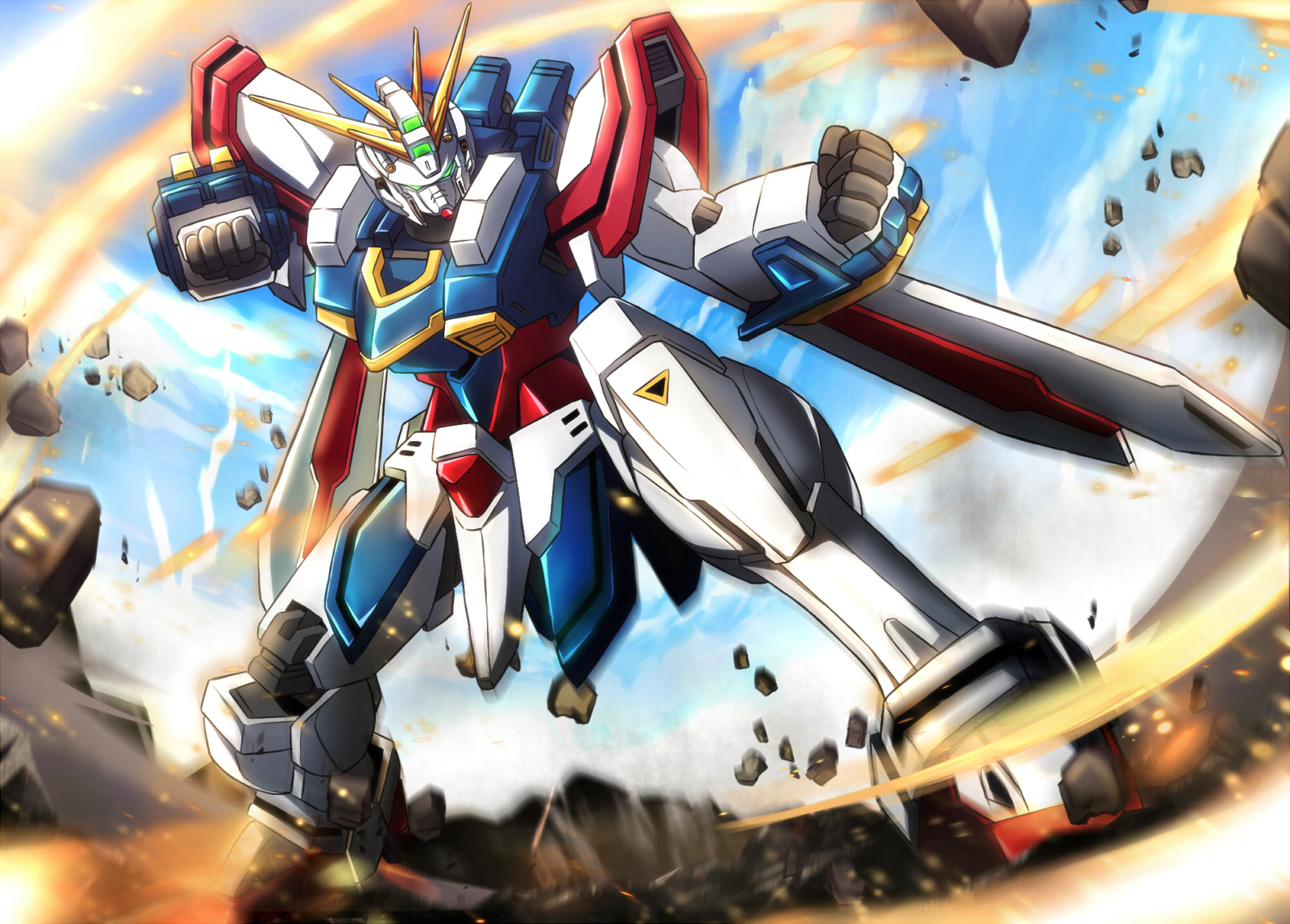 Anime 1600x1146 anime Gundam Mobile Fighter G Gundam Super Robot Taisen God Gundam fan art digital art artwork mechs