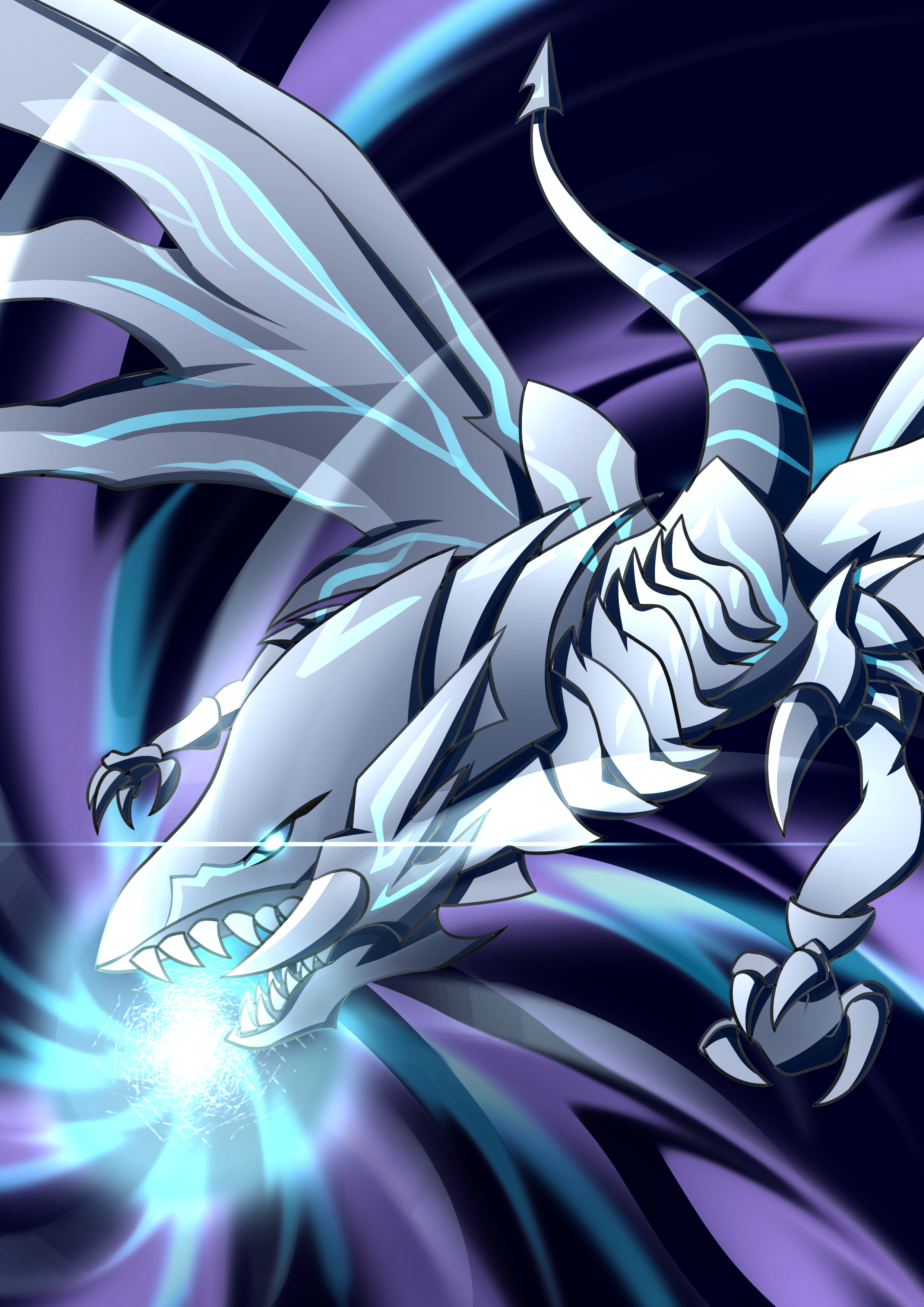Anime 2480x3508 anime Trading Card Games dragon Yu-Gi-Oh! Blue-Eyes Alternative White Dragon artwork digital art fan art