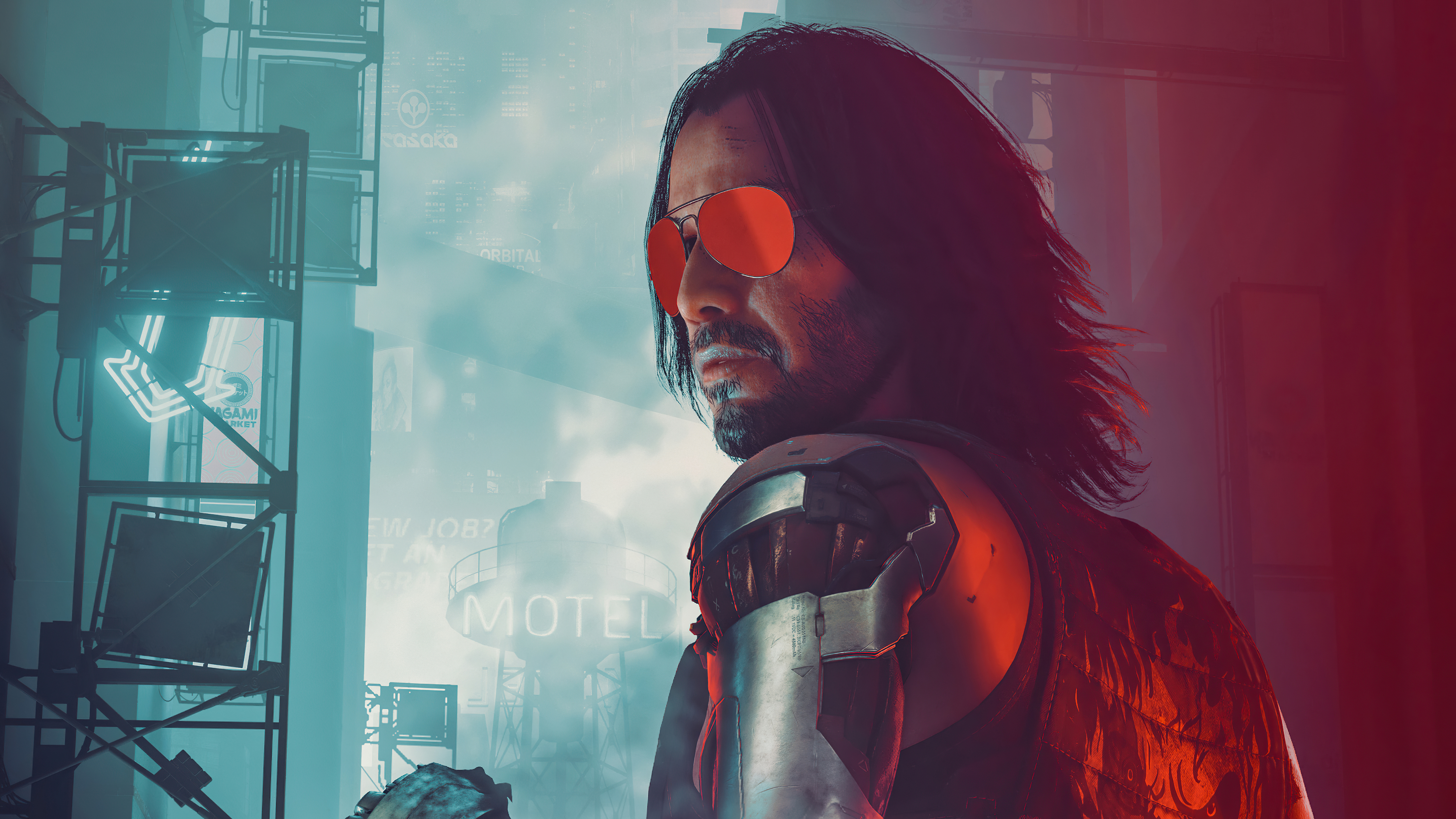 General 5120x2880 cyberpunk Cyberpunk 2077 Samurai (Cyberpunk 2077) Johnny Silverhand Keanu Reeves 4K digital art video game art video game characters video games