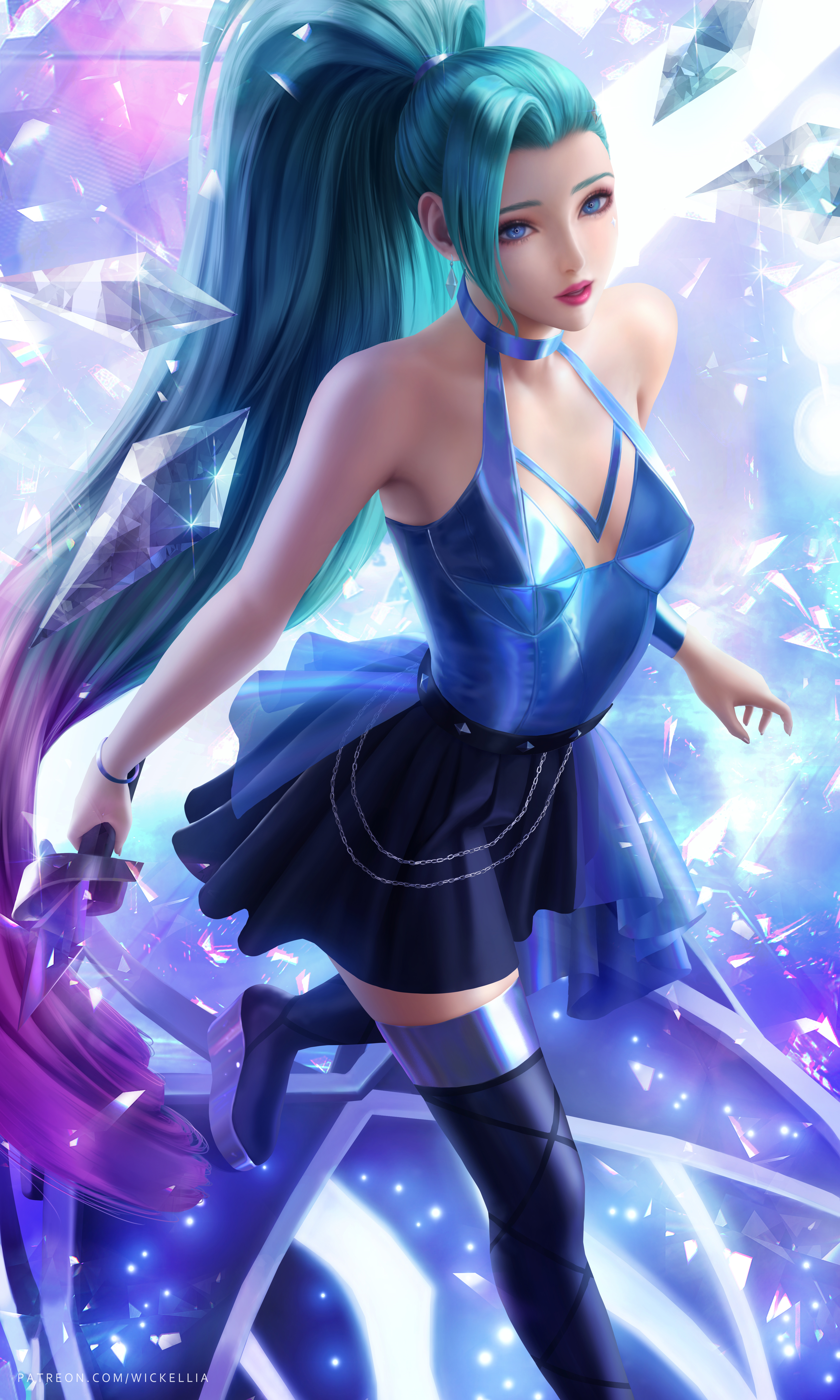General 3900x6500 illustration artwork digital art fan art drawing fantasy girl fantasy art Wickellia video games video game girls video game art video game characters women Seraphine (League of Legends) League of Legends long hair looking at viewer colorful