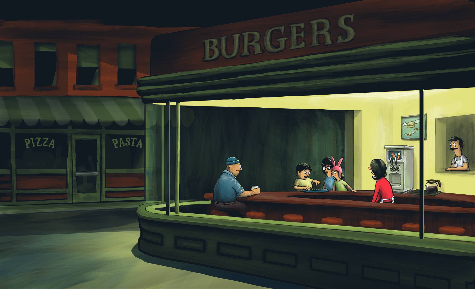 General 2000x1216 humor painting Bob's Burgers burgers restaurant