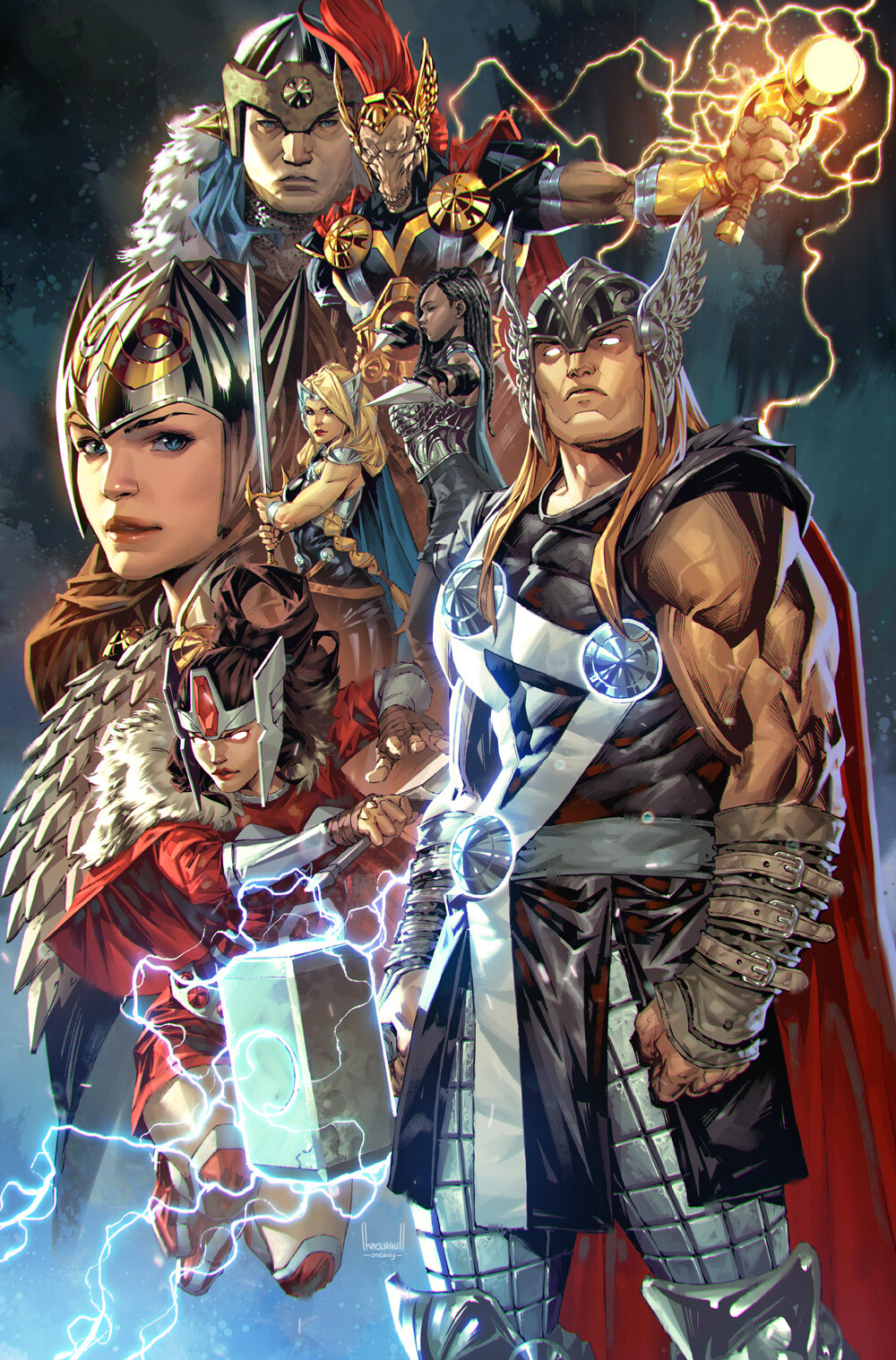 General 1000x1518 Kael Ngu Thor artwork fantasy men men ArtStation comic art