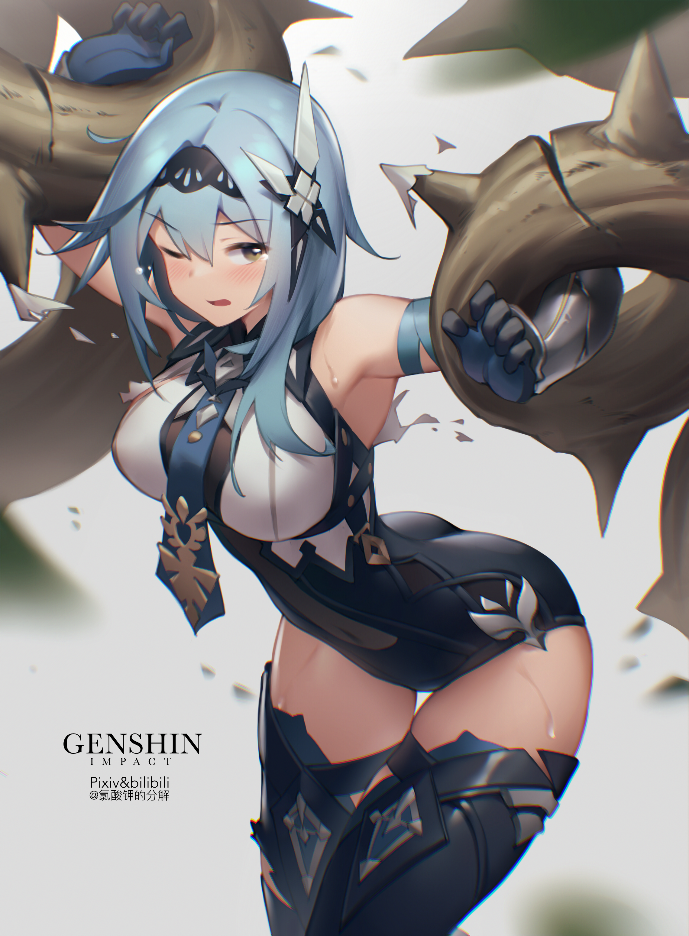 Anime 2280x3097 anime girls Genshin Impact Eula (Genshin Impact) skinny wide hips BKclo3 suggestive