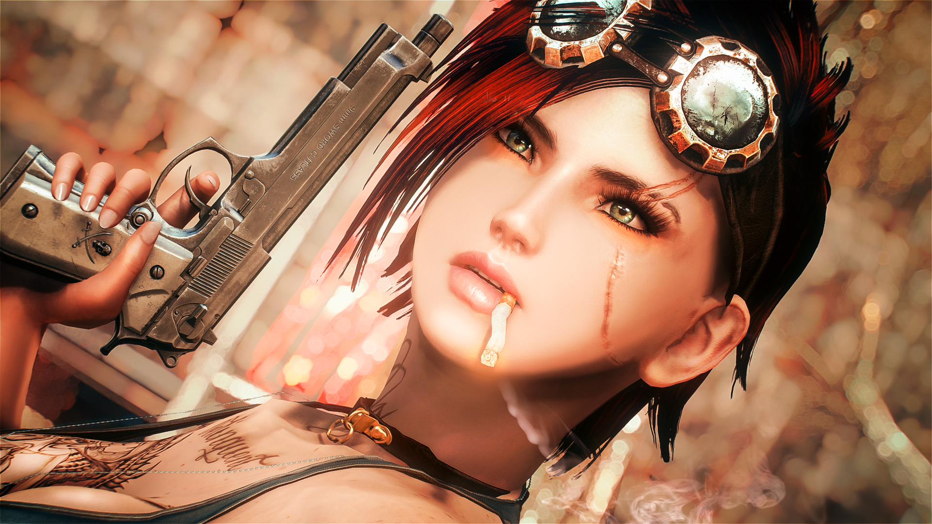 General 1920x1080 Fallout 4 Fallout video games video game girls gun weapon women girls with guns redhead cigarettes PC gaming