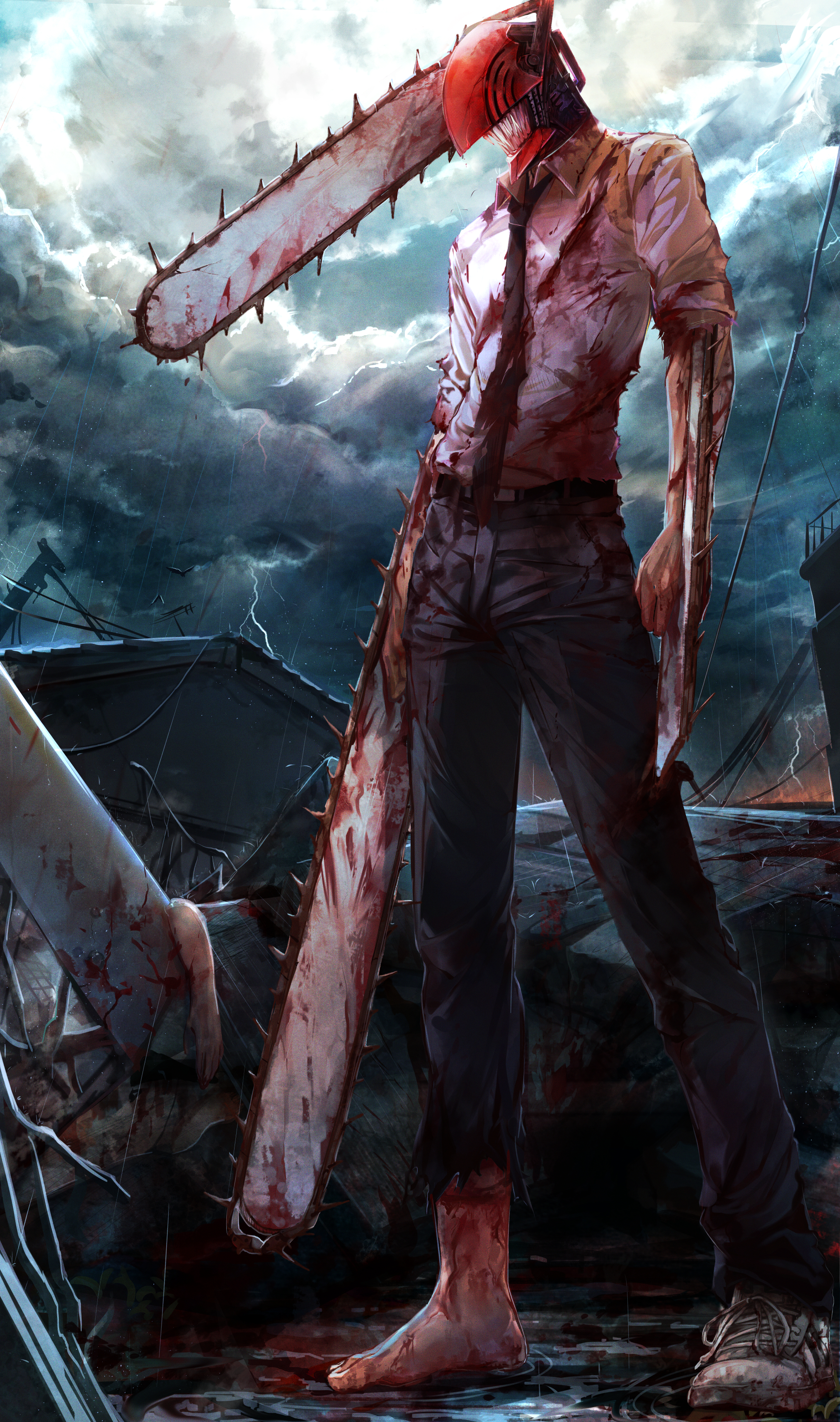 Anime 2027x3428 ZhenFang Chainsaw Man Denji (Chainsaw Man) blood