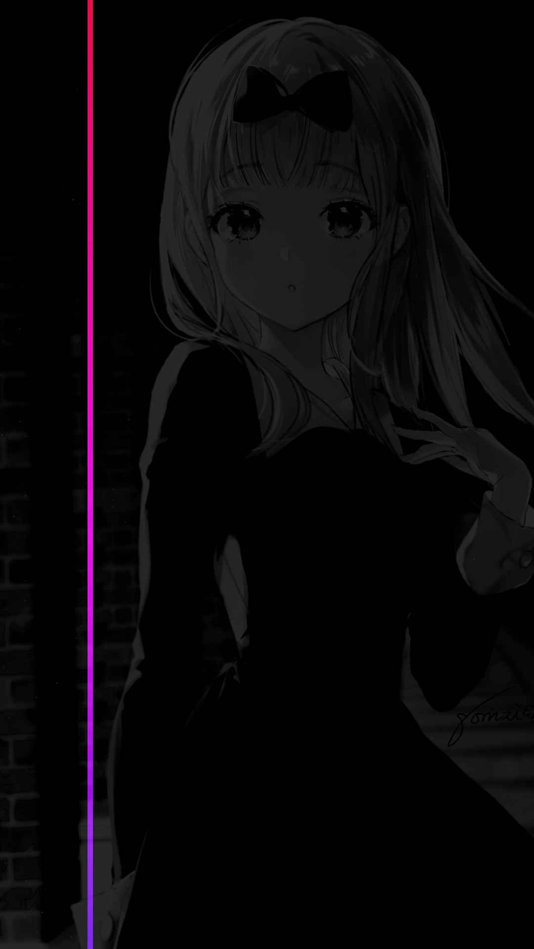 Anime 1080x1920 dark anime girls monochrome school uniform