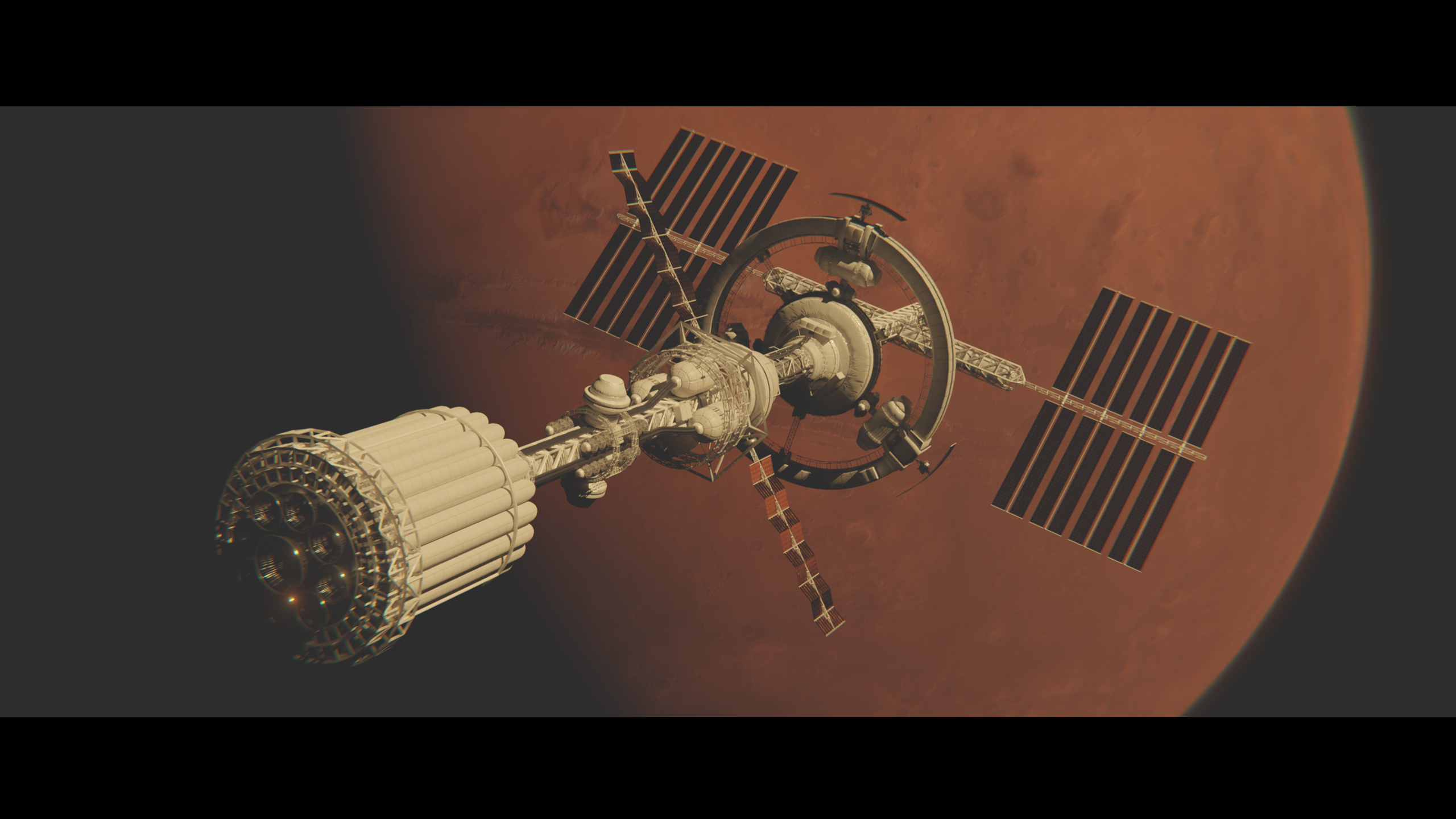 General 2560x1440 space Mars spaceship planet CGI digital art