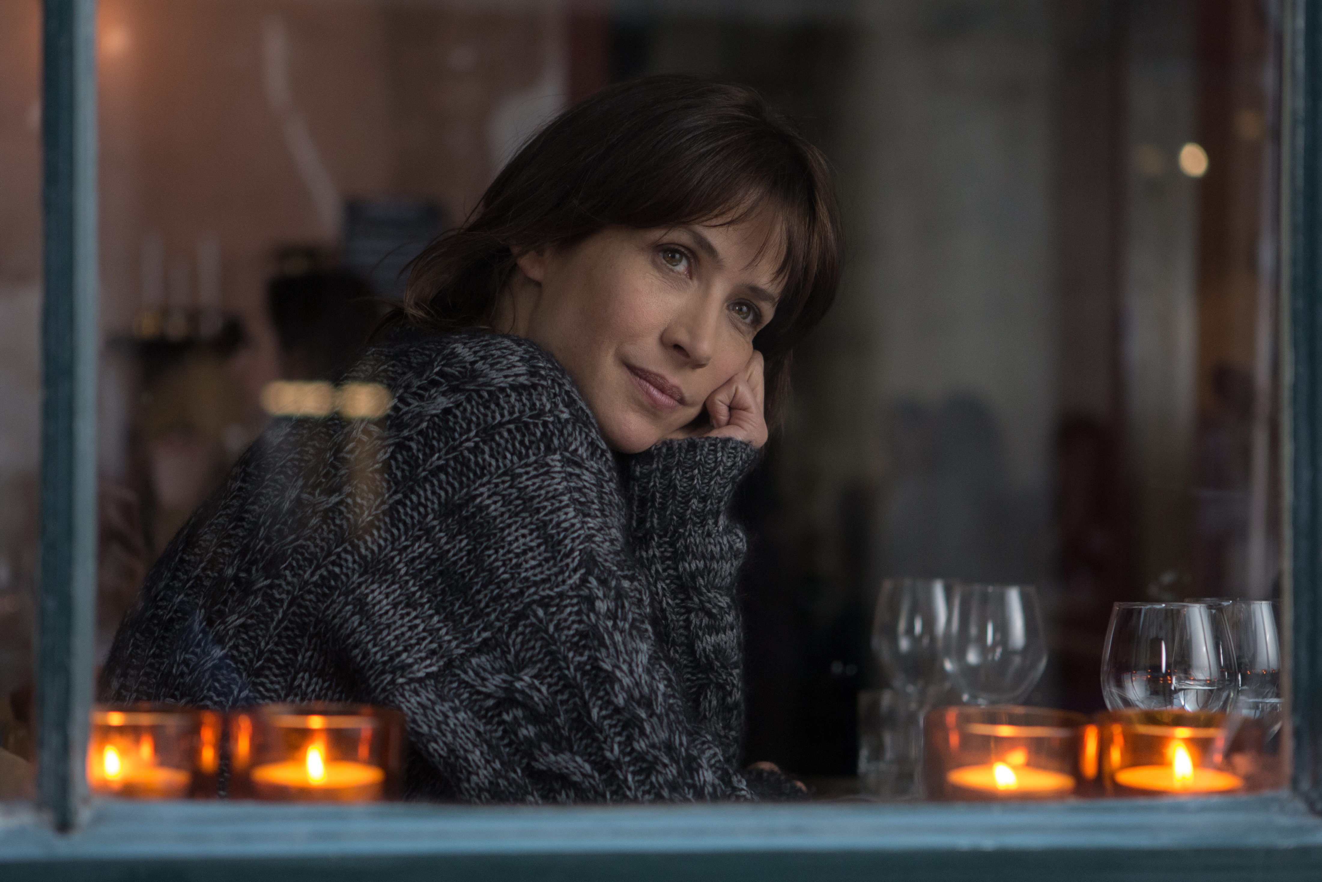 People 4402x2935 women Sophie Marceau french women actress looking into the distance brunette candles women indoors