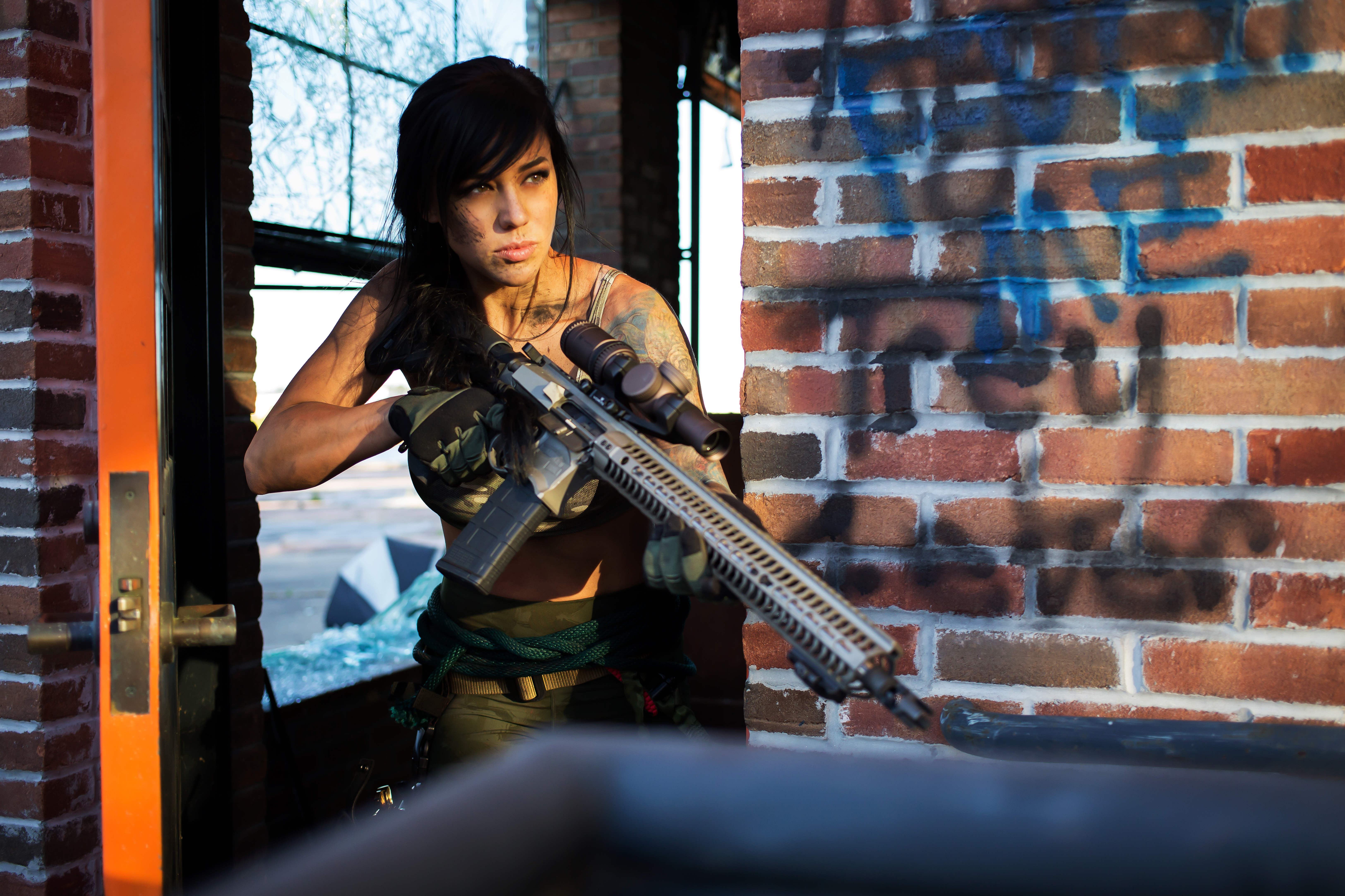 People 6500x4333 Alex Zedra cosplay weapon women model dark hair rifles sniper rifle girls with guns