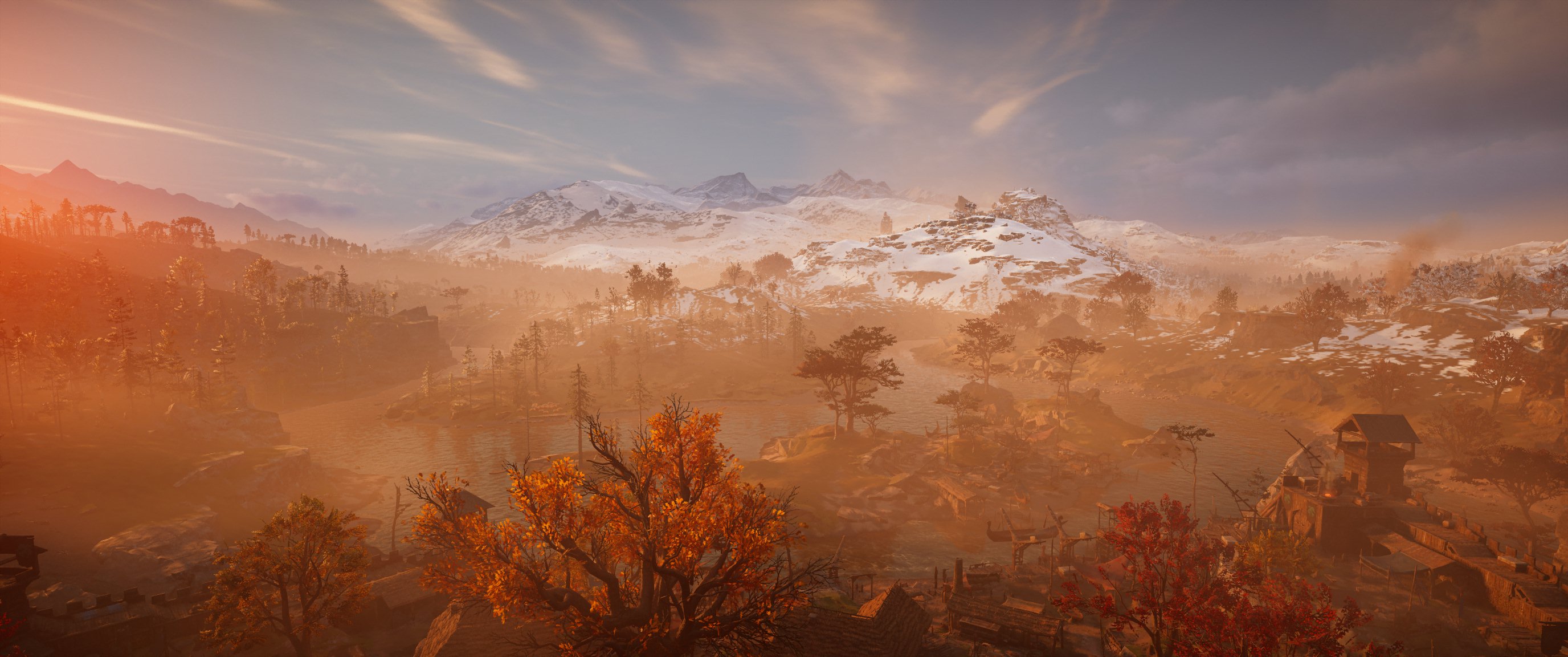 General 2752x1152 Assassin's Creed Assassin's Creed: Valhalla orange landscape video game landscape