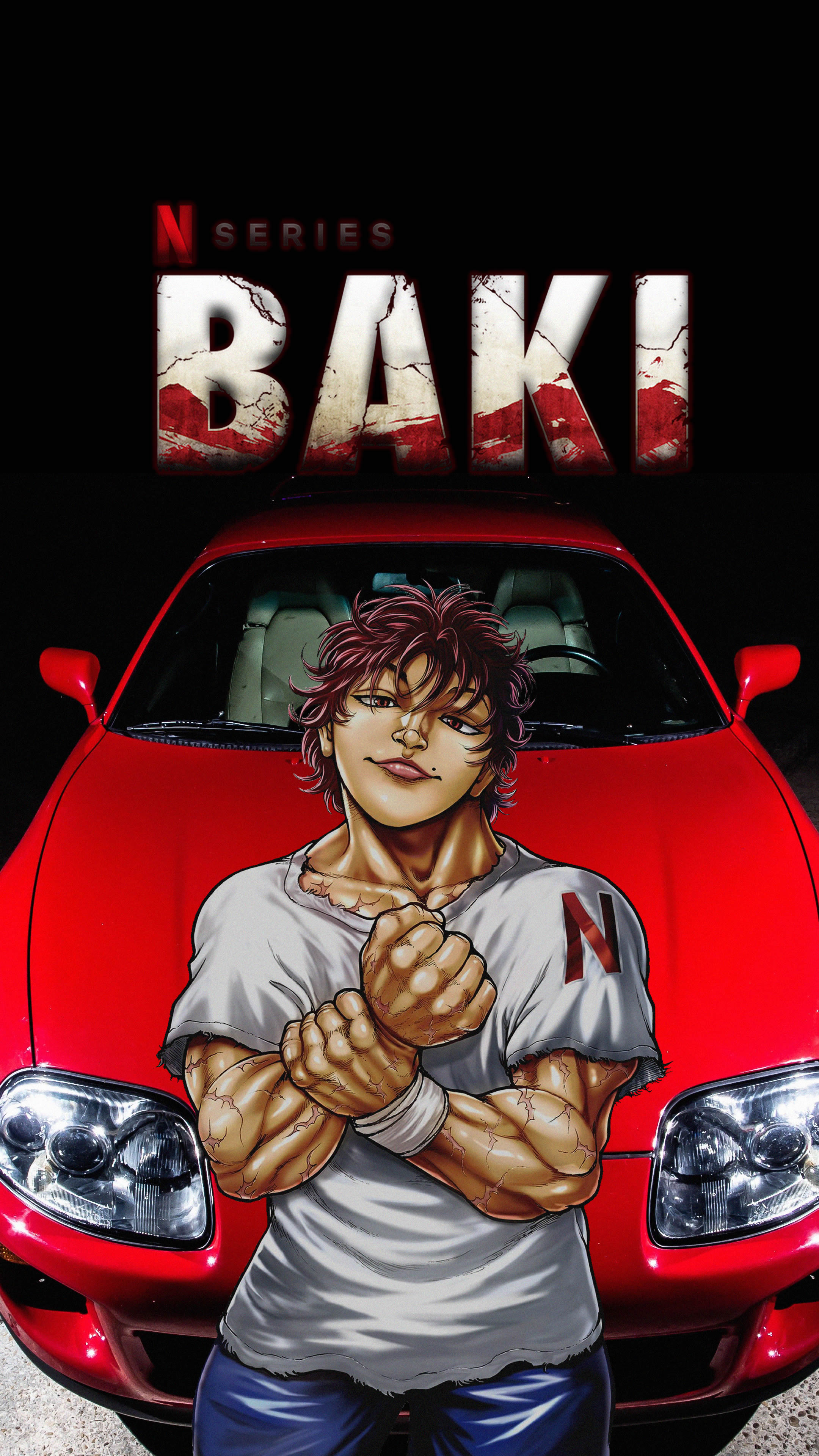 Anime 2160x3840 Baki Hanma Toyota Supra jdmxanime Japanese cars anime boys car Baki the Grappler