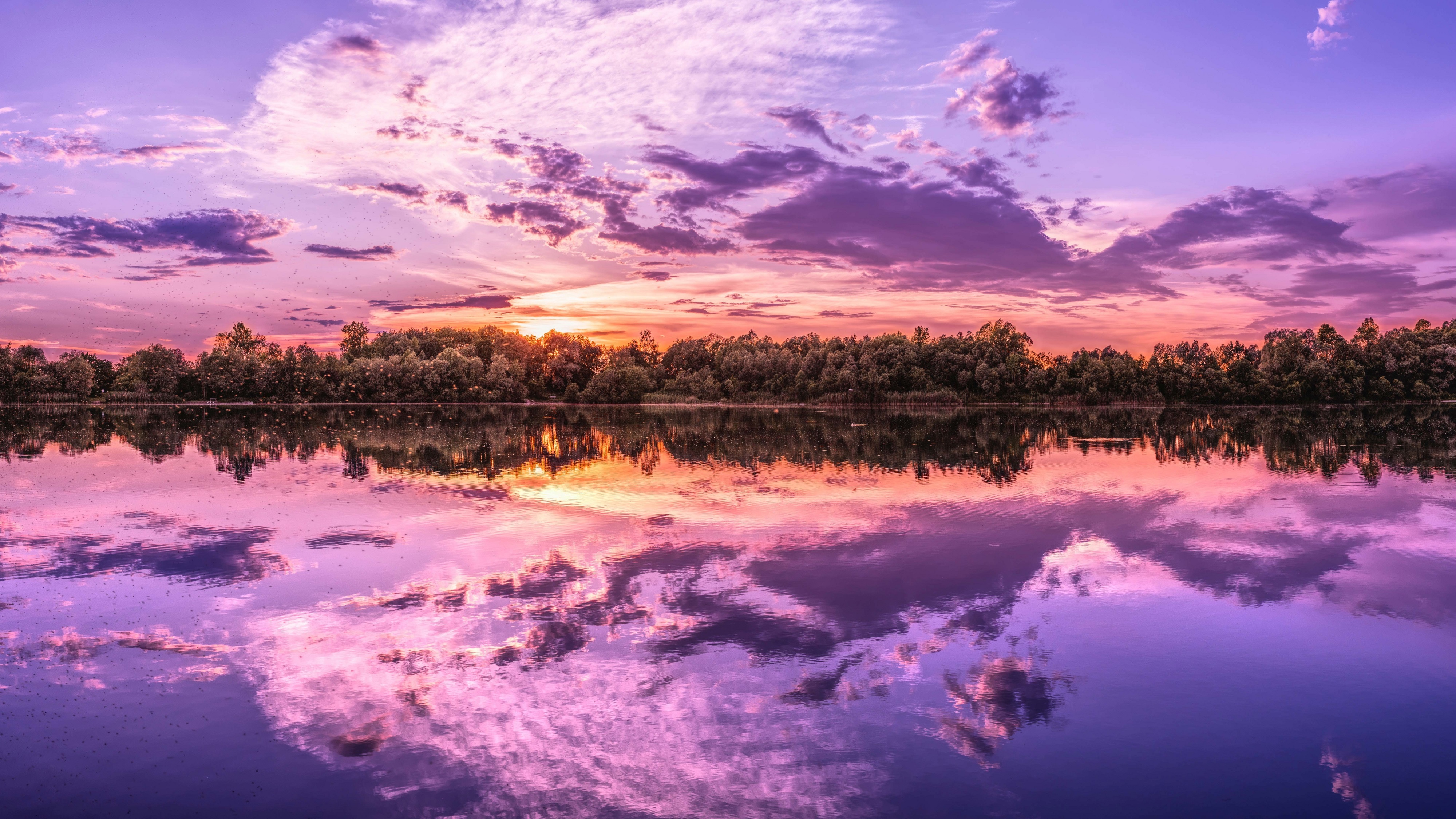 General 4000x2250 nature sunset lake reflection clouds