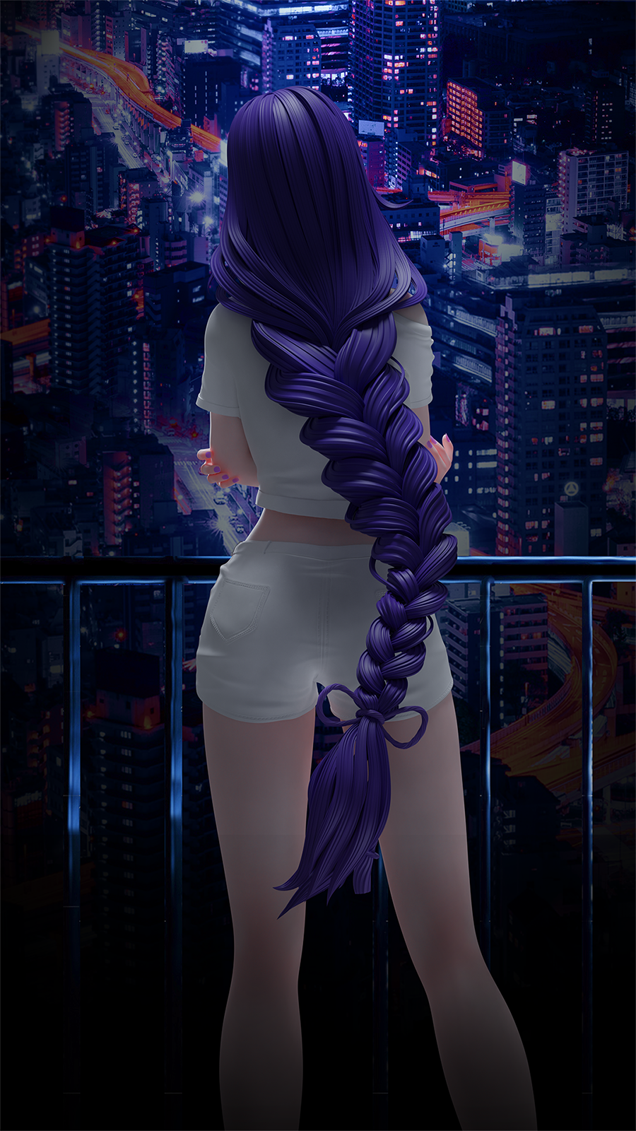 Anime 900x1600 Raiden Shogun (Genshin Impact) ass legs anime girls Genshin Impact purple hair