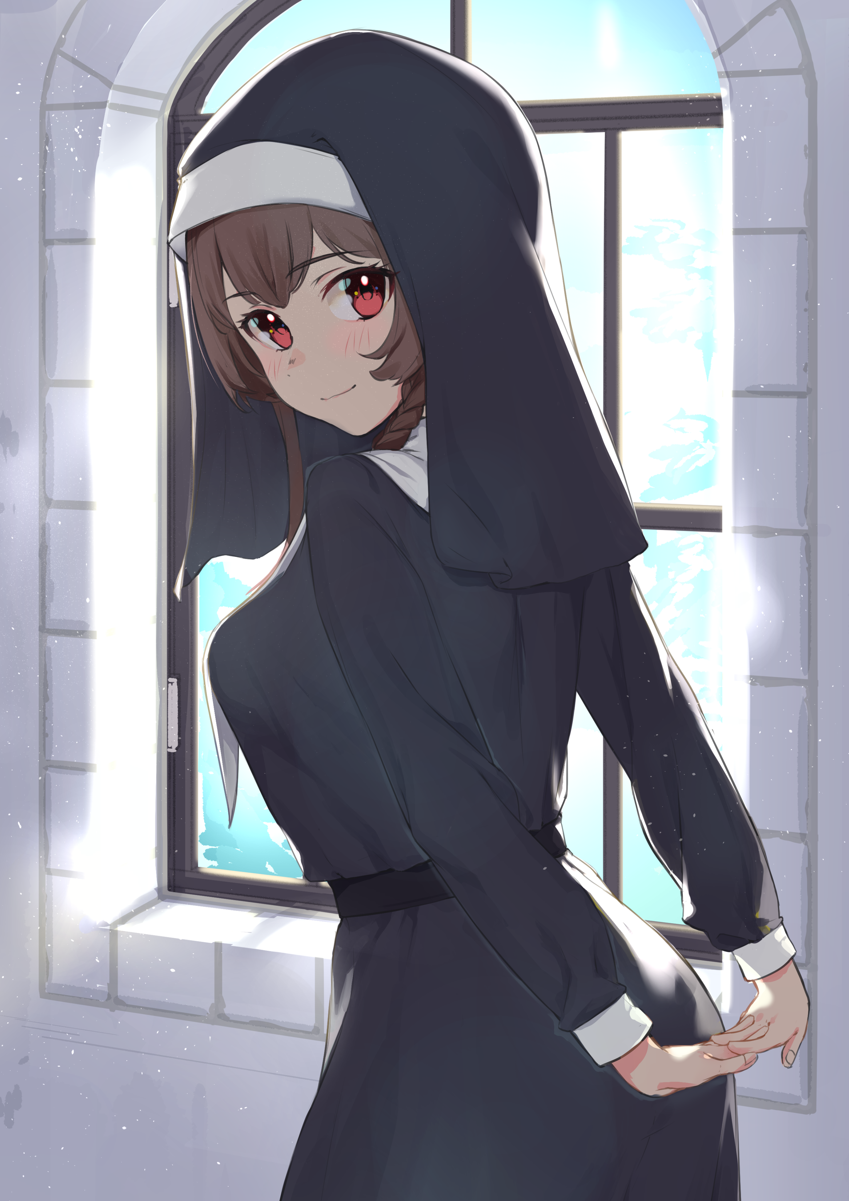 Anime 2894x4093 anime anime girls nuns nun outfit original characters artwork digital art fan art