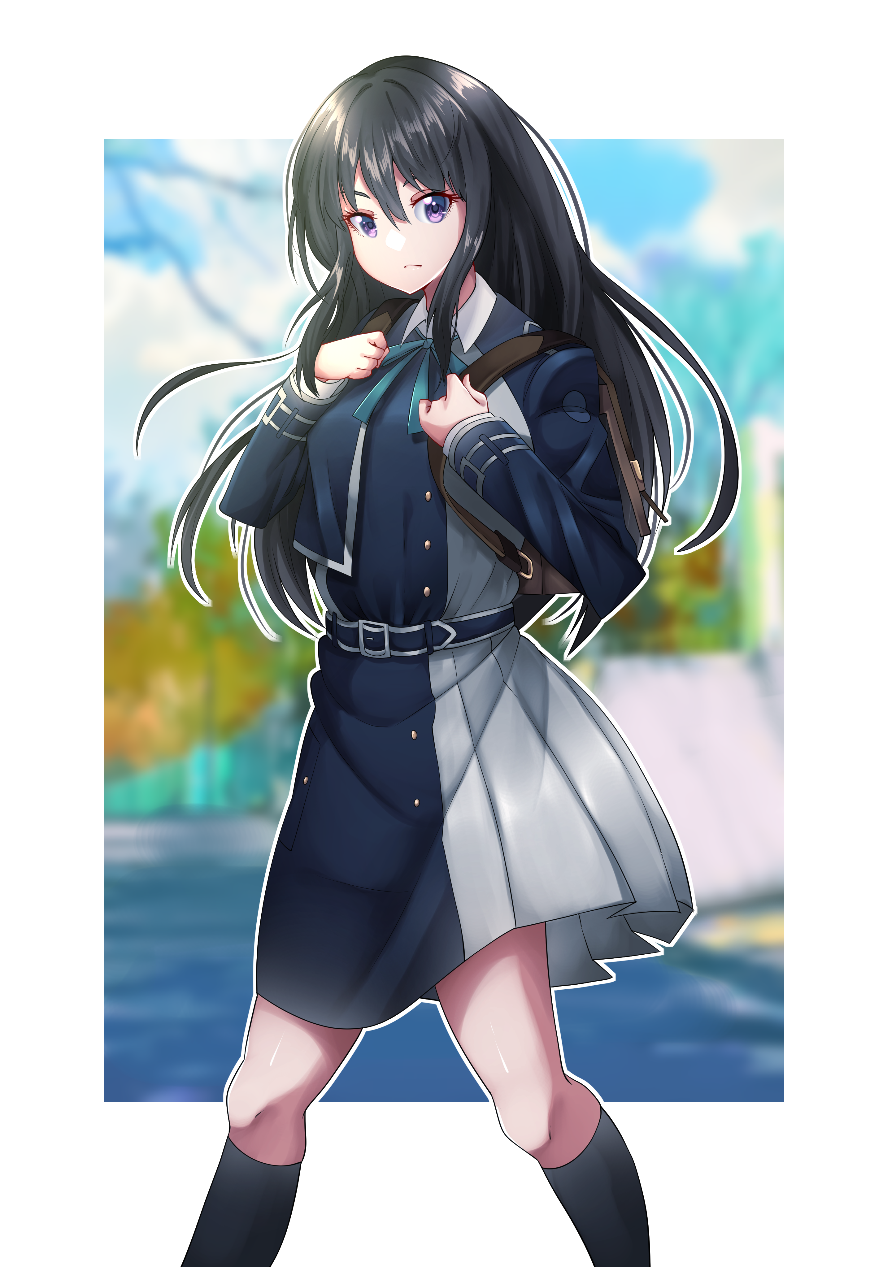 Anime 2894x4093 anime anime girls Lycoris Recoil Inoue Takina long hair black hair solo artwork digital art fan art