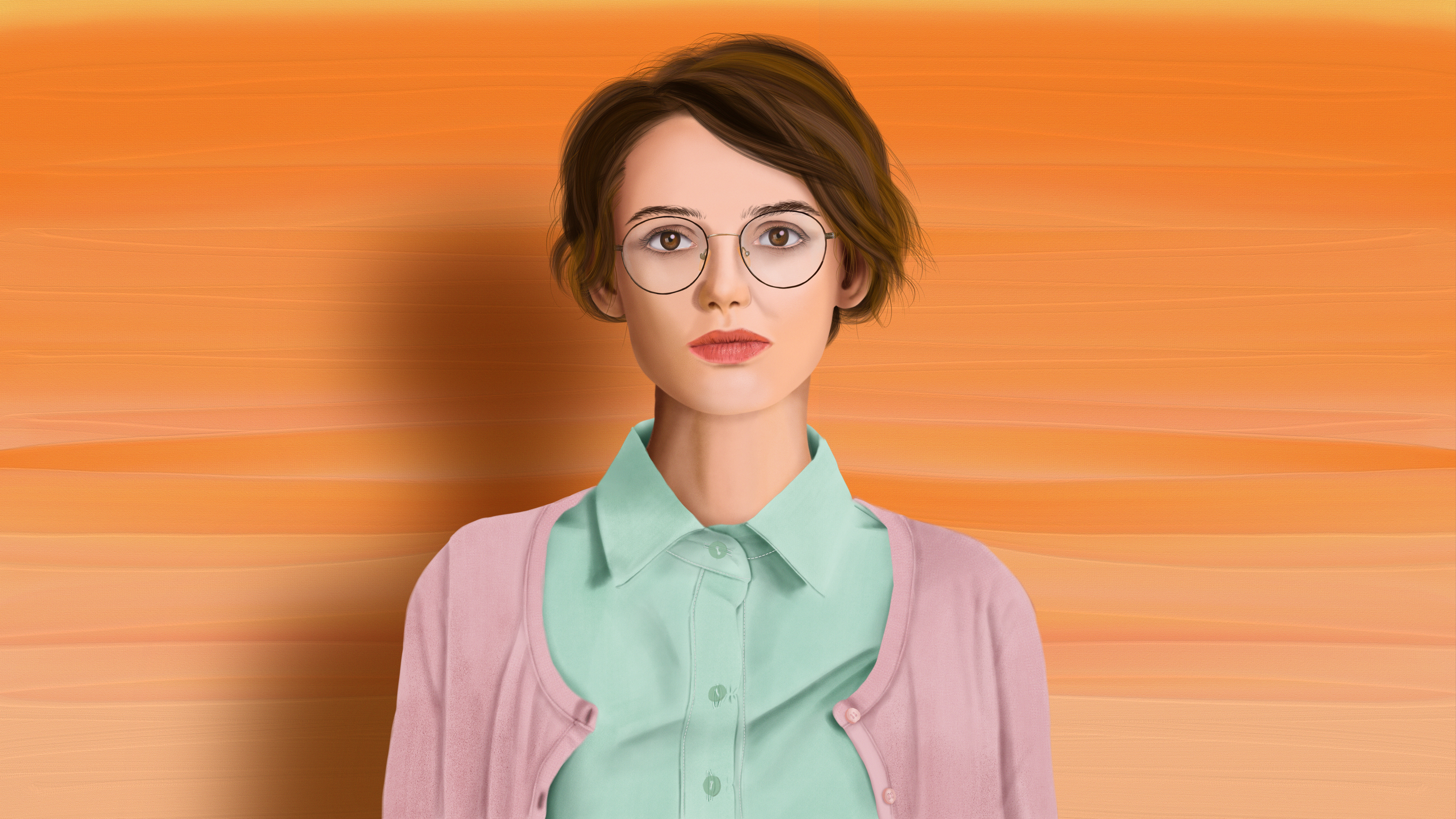 General 9784x5504 women portrait illustration digital art glasses