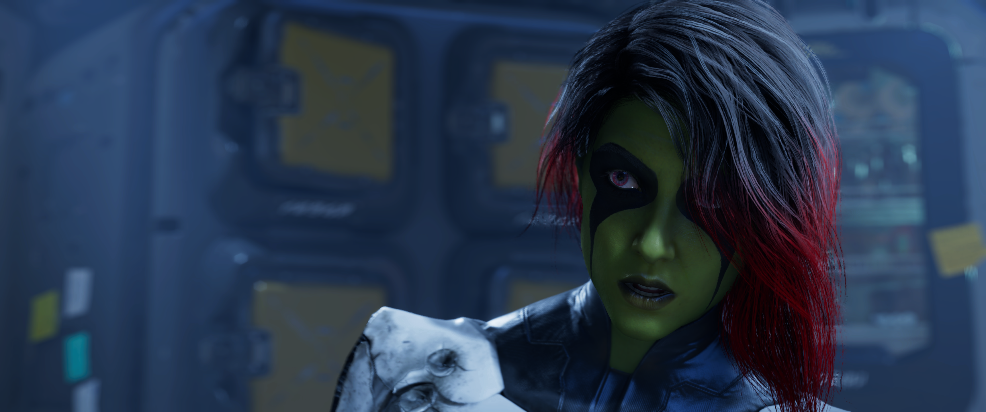General 3440x1440 Guardians of the Galaxy (Game) video game characters Gamora  face paint