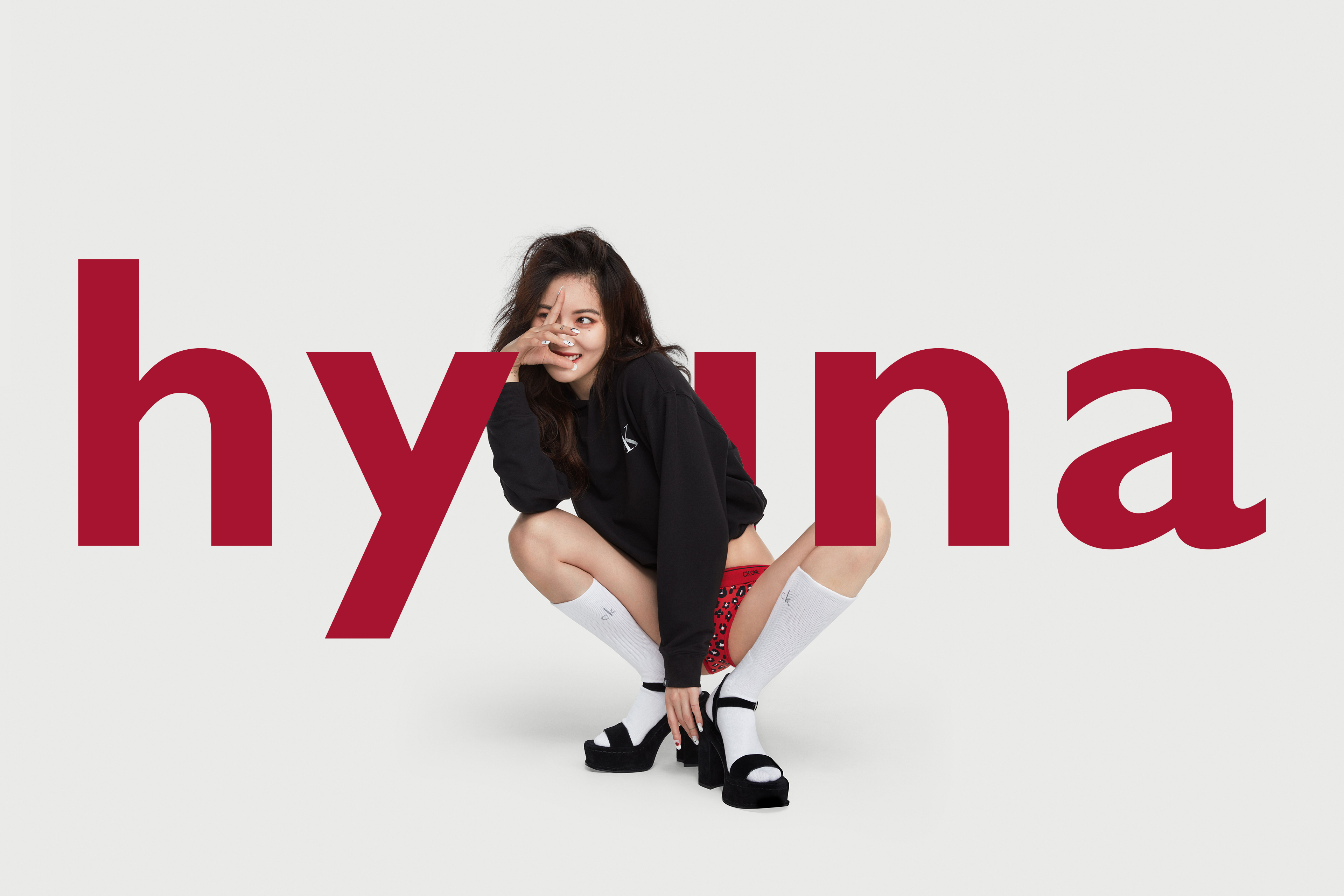 People 3840x2560 Hyuna K-pop Calvin Klein typography Asian sweatshirts Korean women women