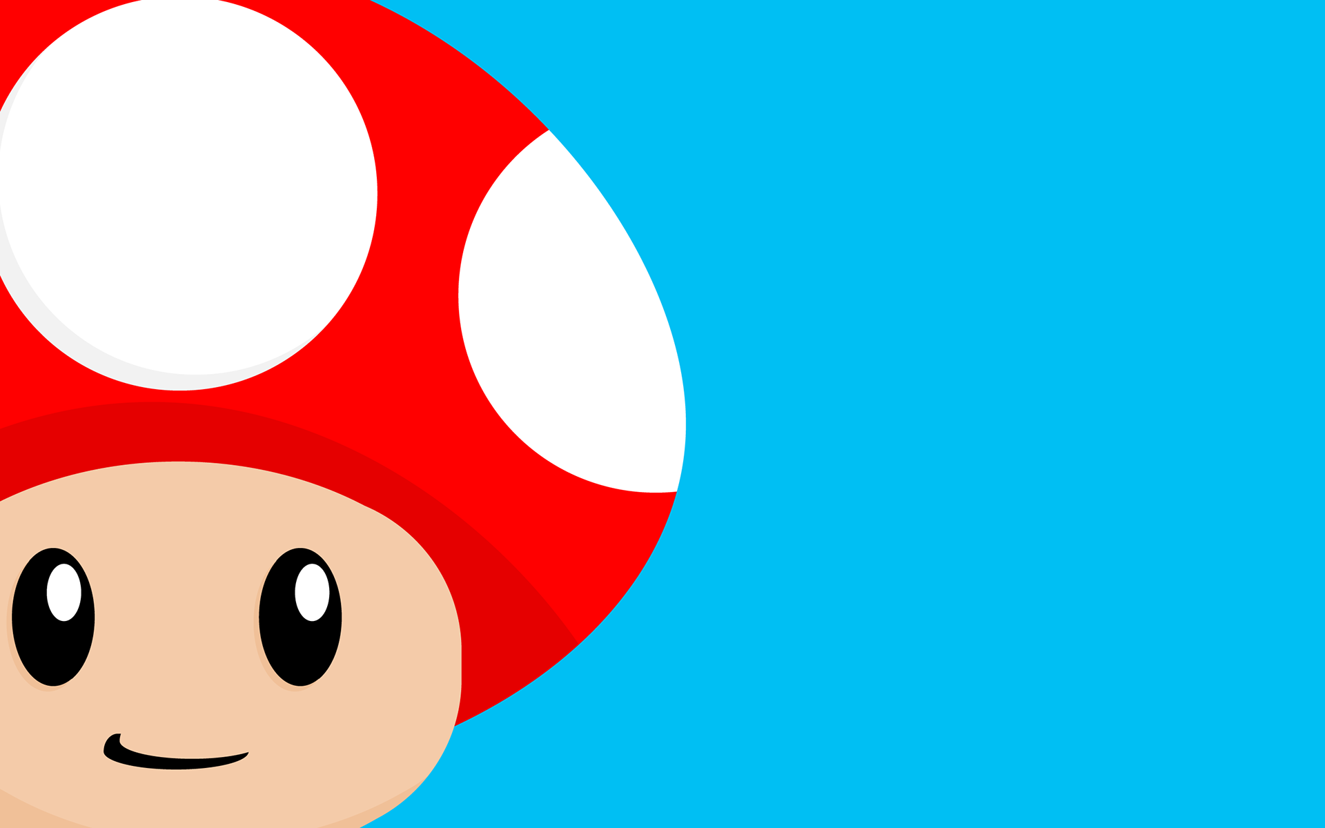 General 1920x1200 Super Mario Toad (character) blue background video game art minimalism colorful cyan background