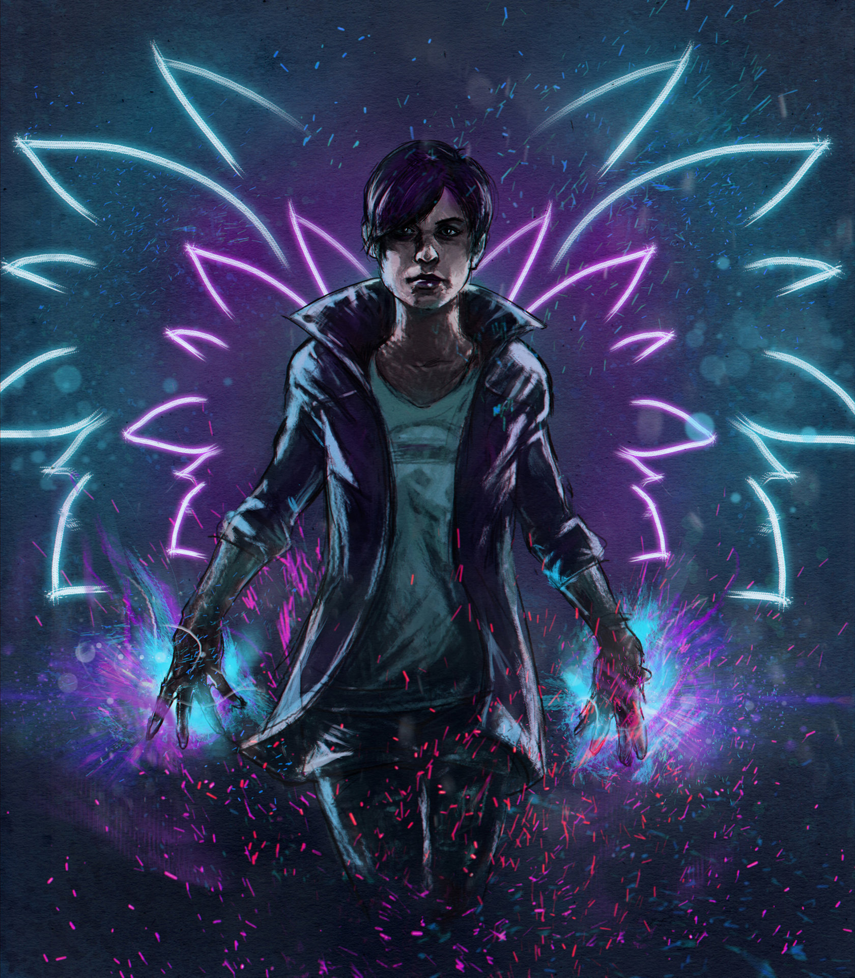 General 1680x1920 Infamous: Second Son Fetch anime artwork video game art