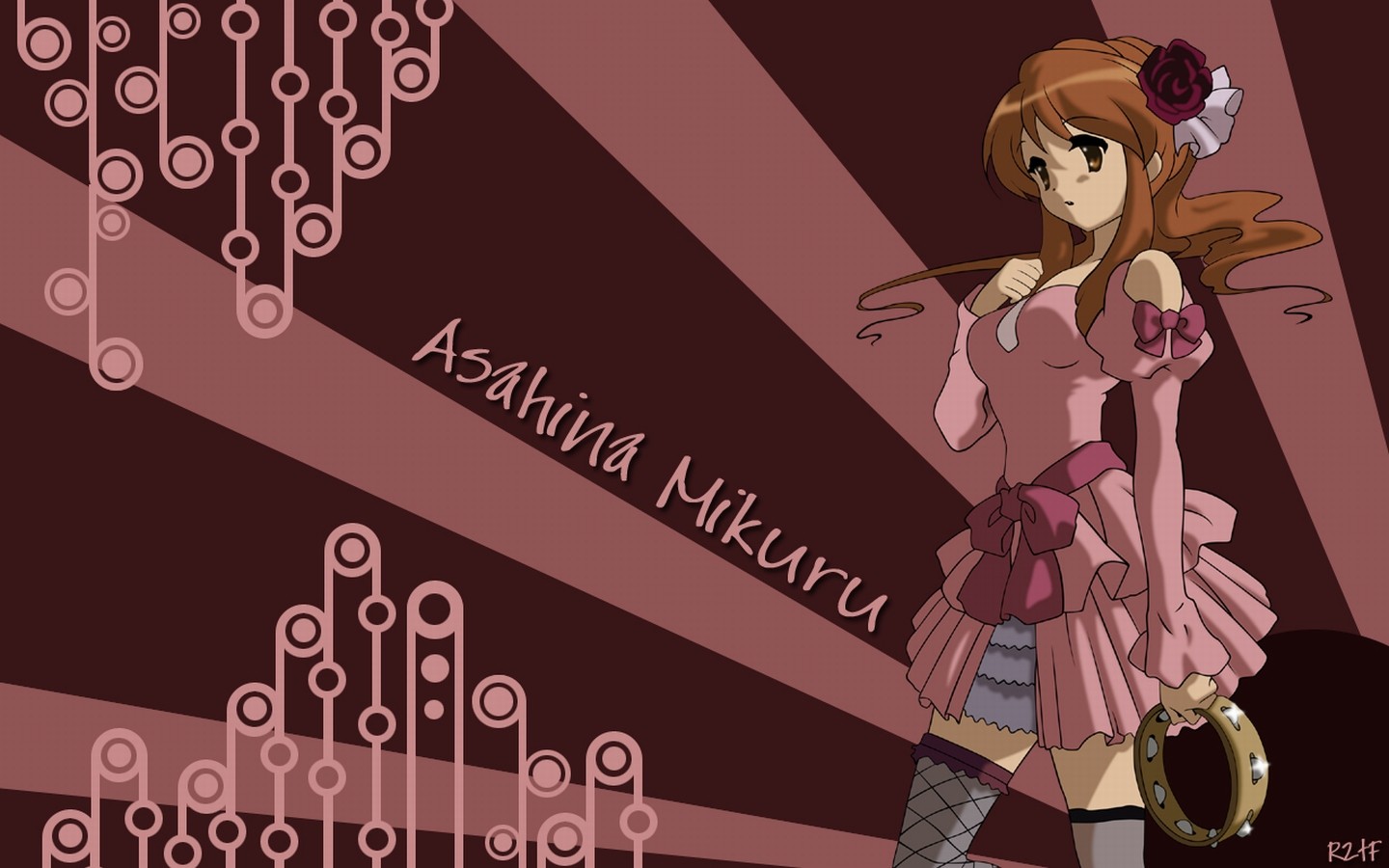Anime 1440x900 anime The Melancholy of Haruhi Suzumiya thigh-highs
