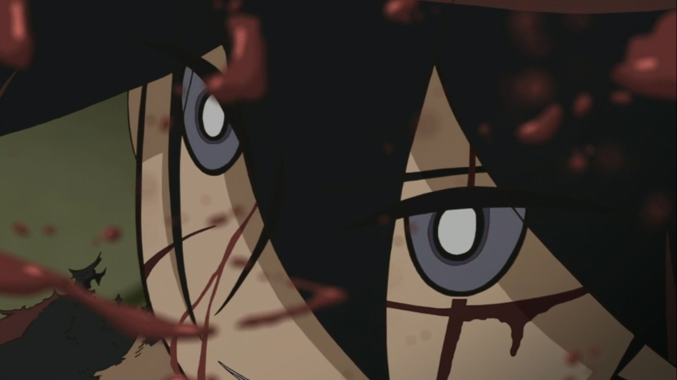 Anime 1366x768 anime Katanagatari eyes blood