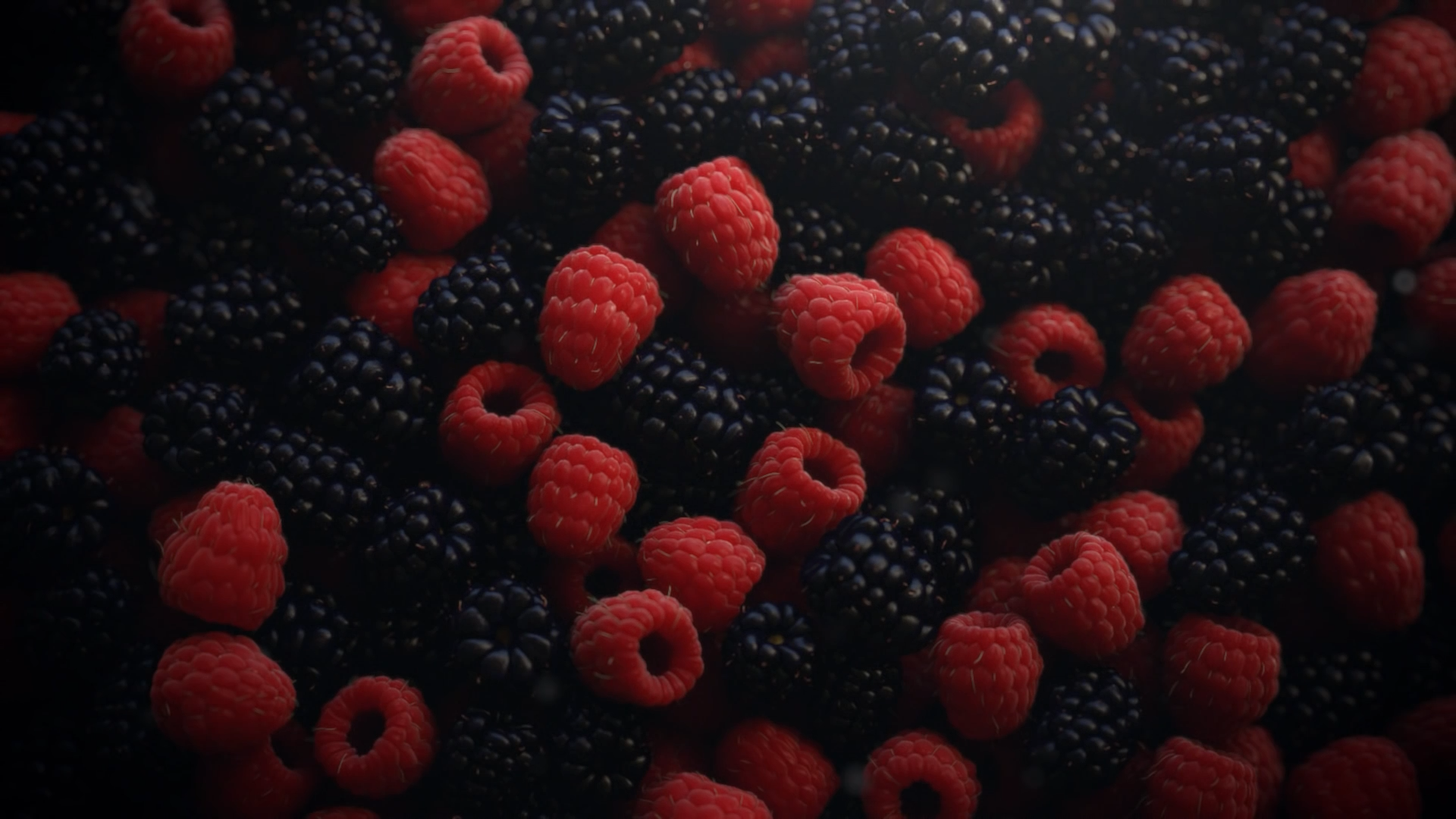 General 1920x1080 fruit raspberries food berries macro CGI
