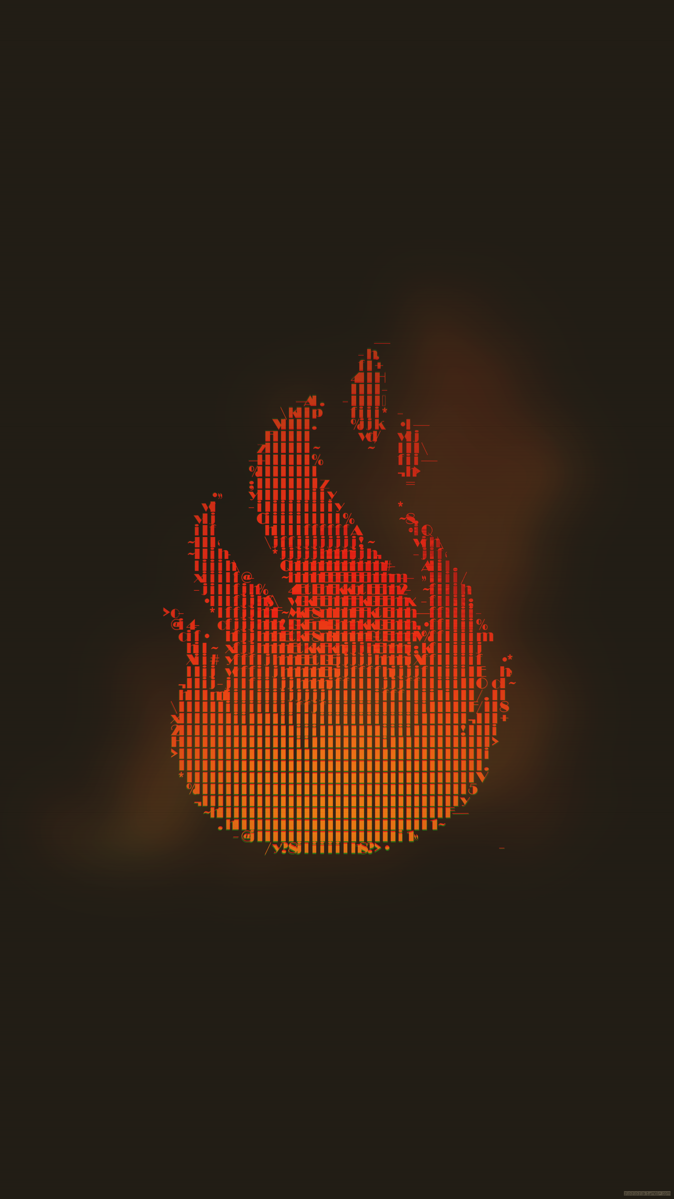General 2160x3840 glitch art abstract ASCII art fire watermarked minimalism