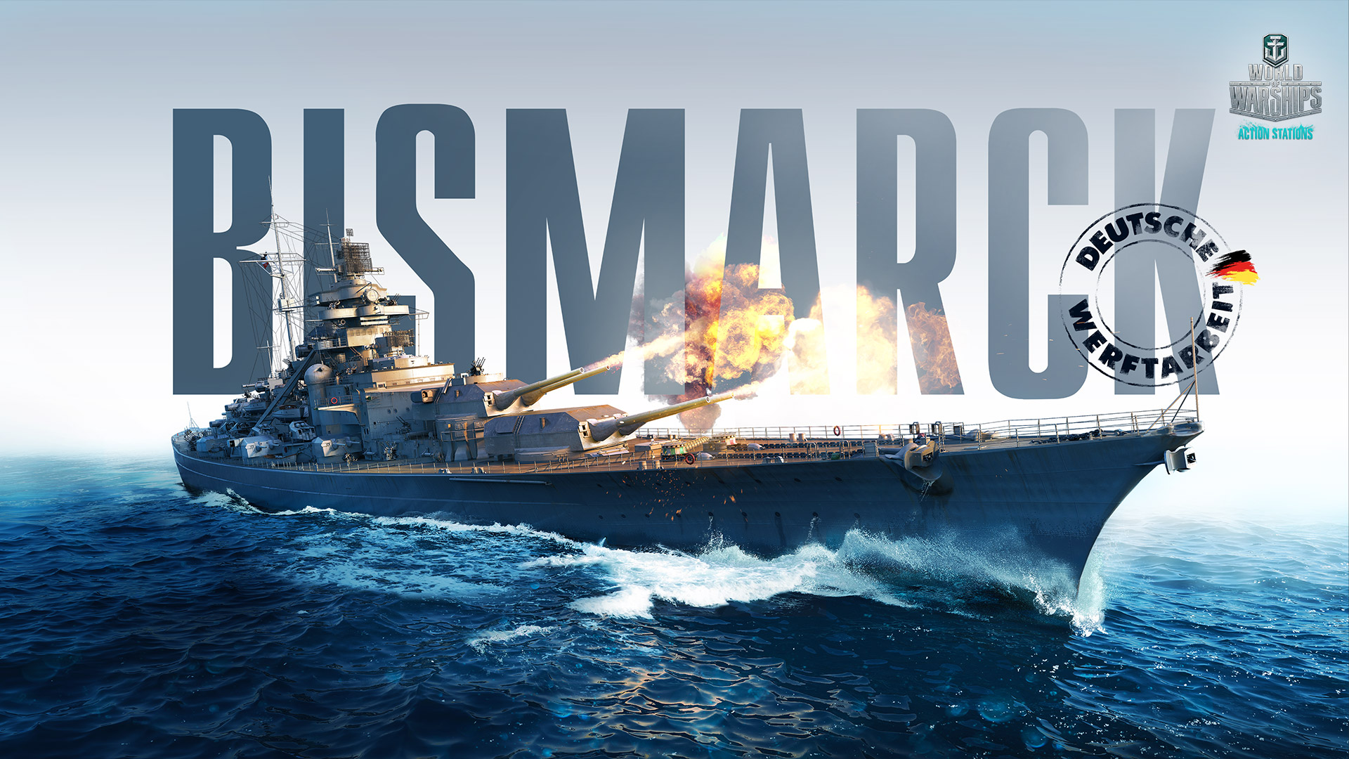 General 1920x1080 World of Warships  PC gaming ship vehicle Bismarck (ship) digital art video games text