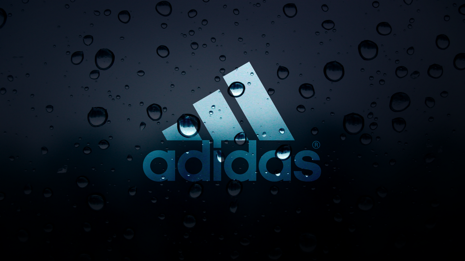 General 1600x900 Adidas logo water drops brand dark background