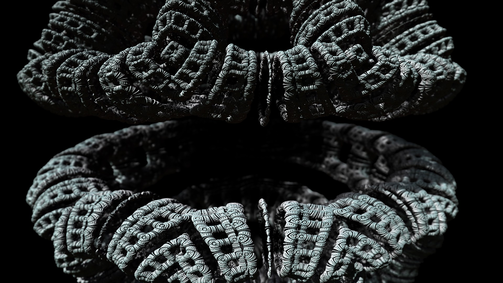 General 1920x1080 3D fractal minimalism CGI black