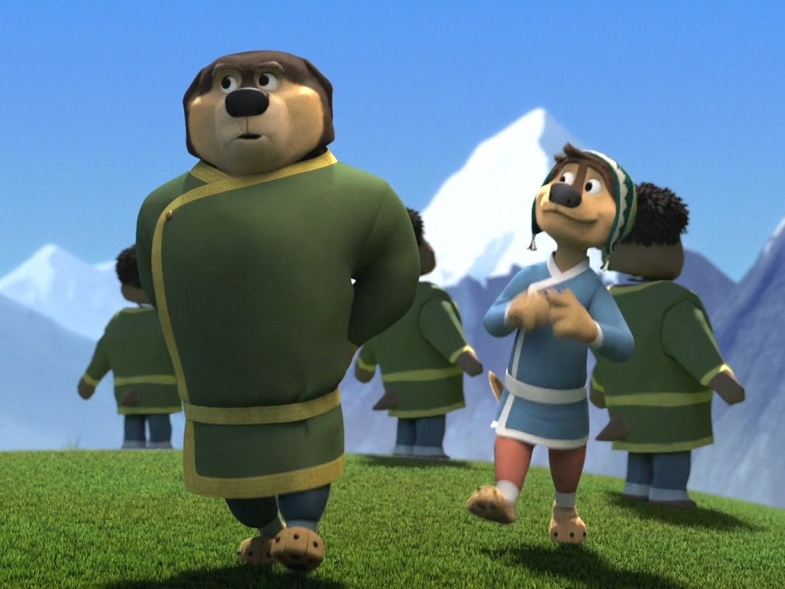 General 1105x829 Rock Dog movies dog Anthro screen shot animals mountains grass CGI cartoon clothing
