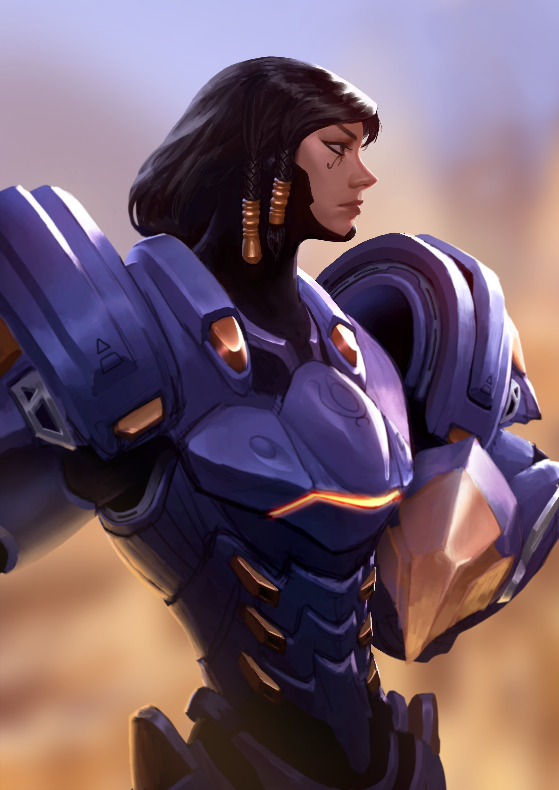 General 1920x2715 Overwatch futuristic armor Pharah (Overwatch) Blizzard Entertainment video games video game characters