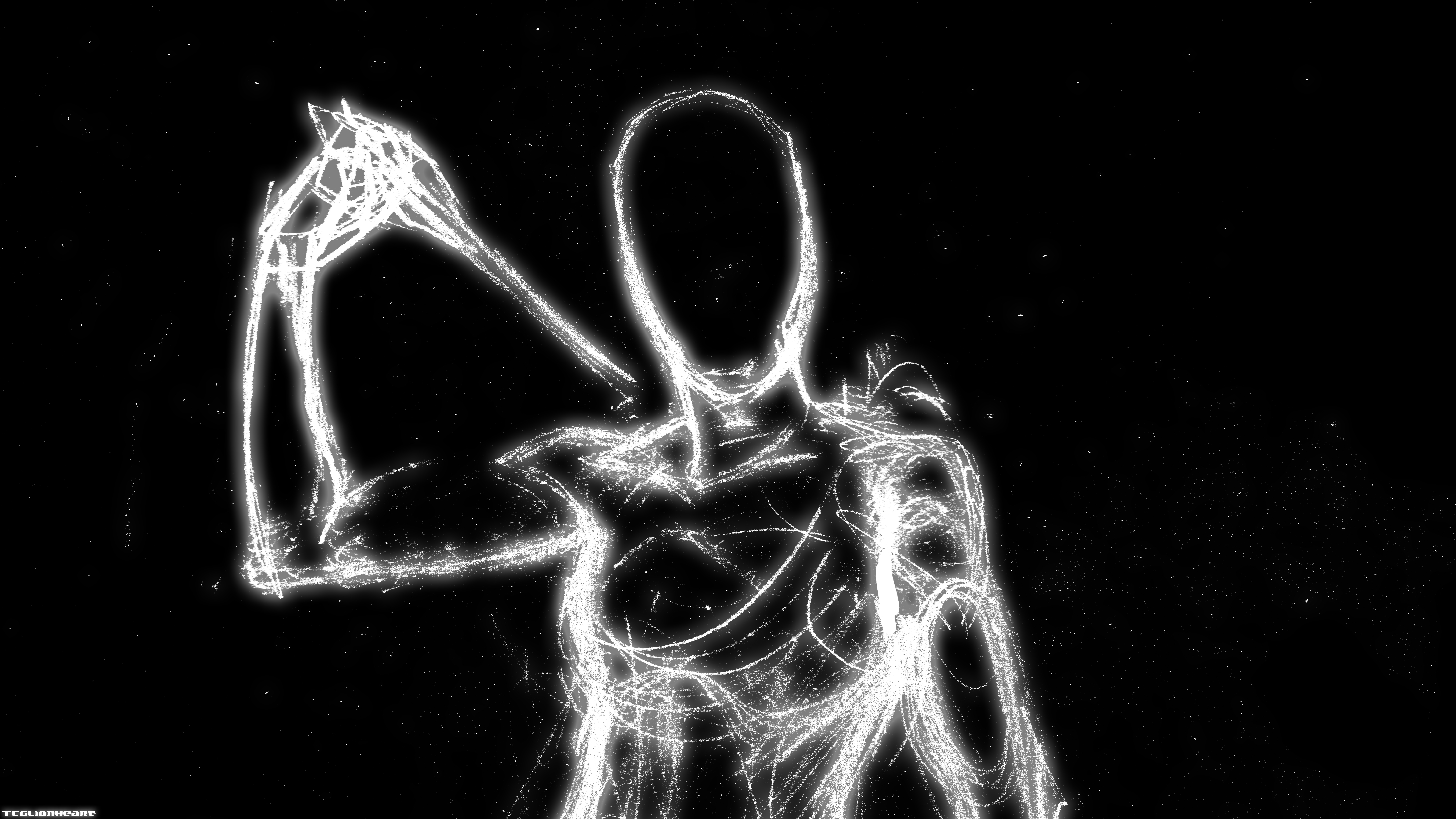 General 7680x4320 stars archer women digital art simple background watermarked