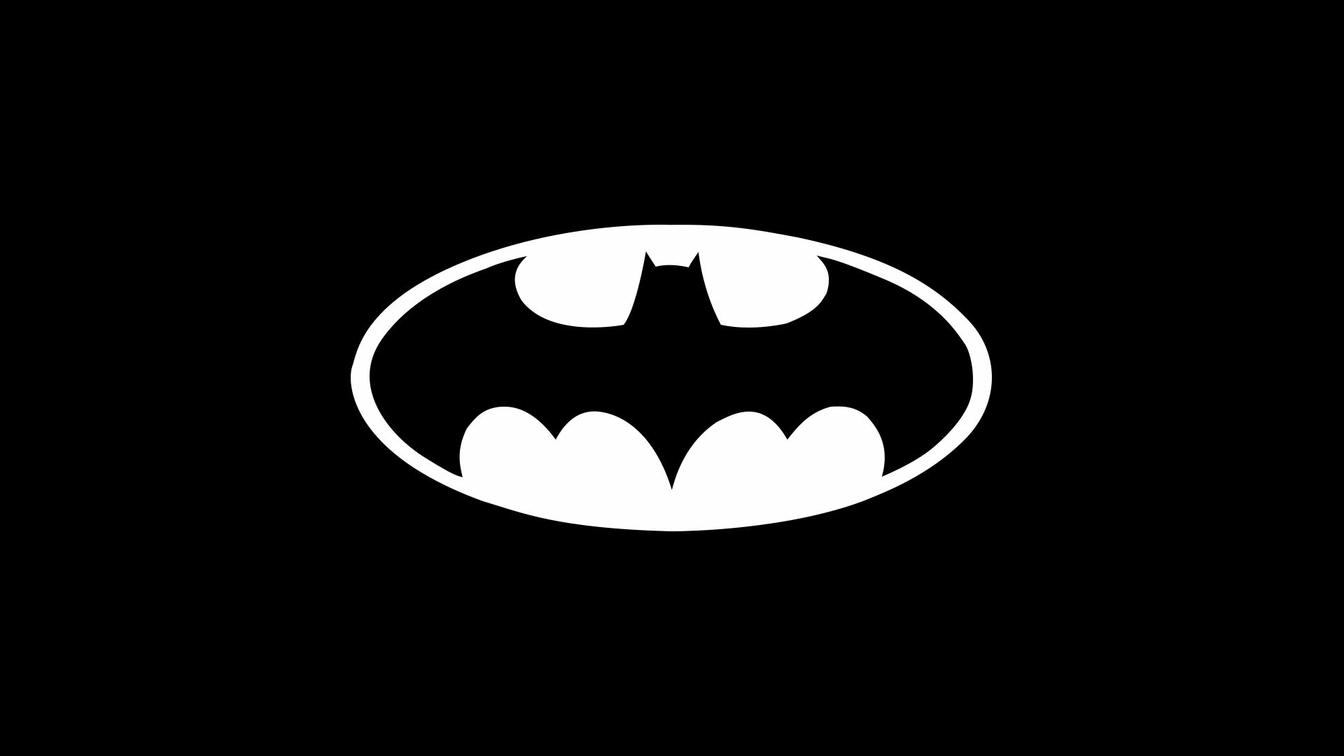 General 1920x1080 Batman logo Batman monochrome simple background superhero