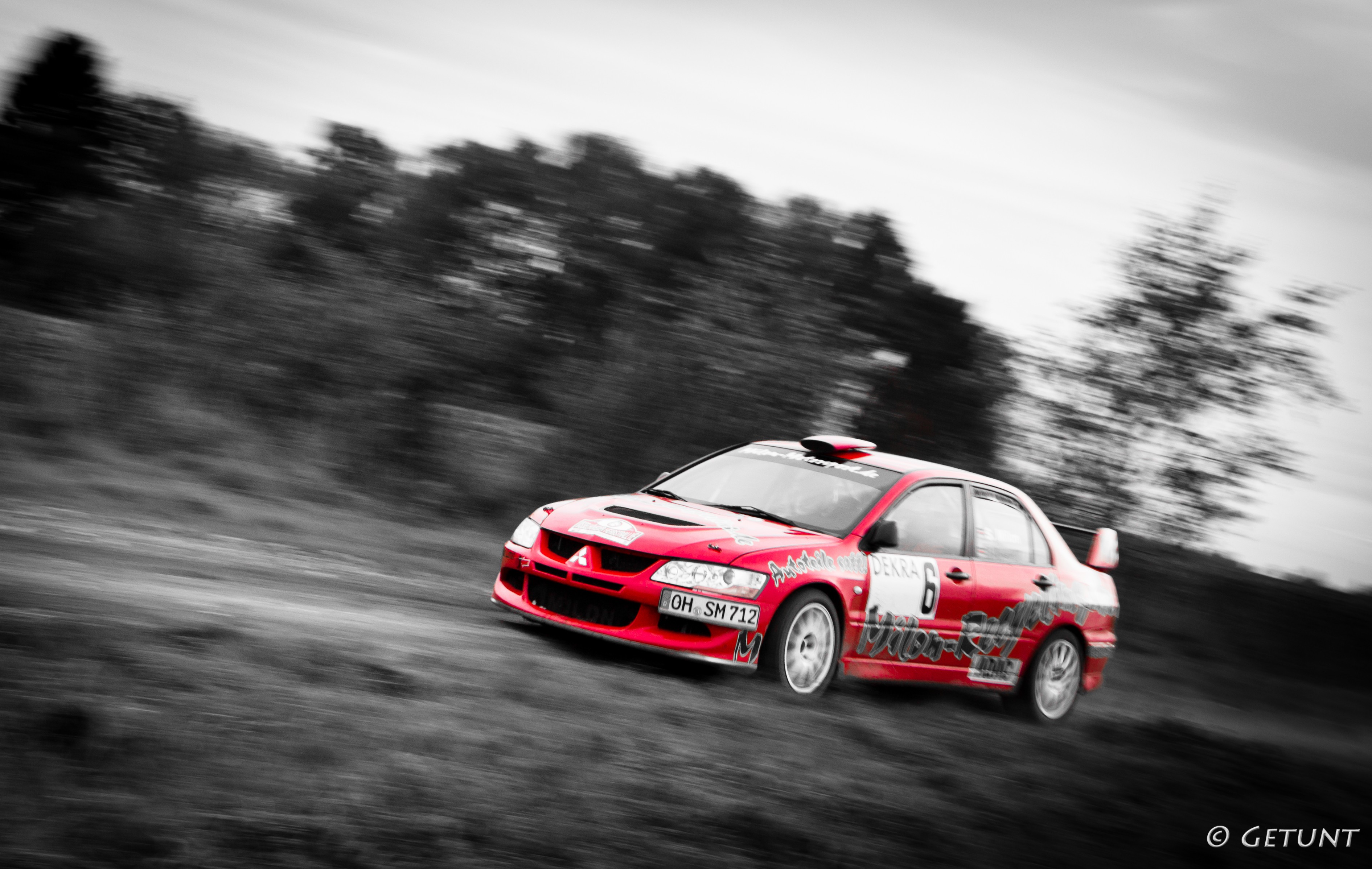 General 3782x2397 vehicle numbers red cars selective coloring livery Mitsubishi car Rally rally cars motorsport Japanese cars Mitsubishi Lancer EVO