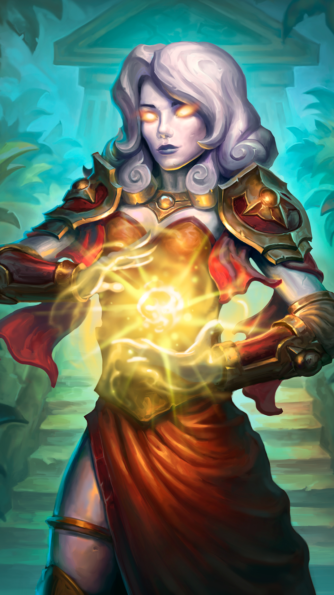 General 1080x1920 Hearthstone: Heroes of Warcraft Hearthstone un'goro fantasy girl glowing eyes PC gaming magic fantasy art