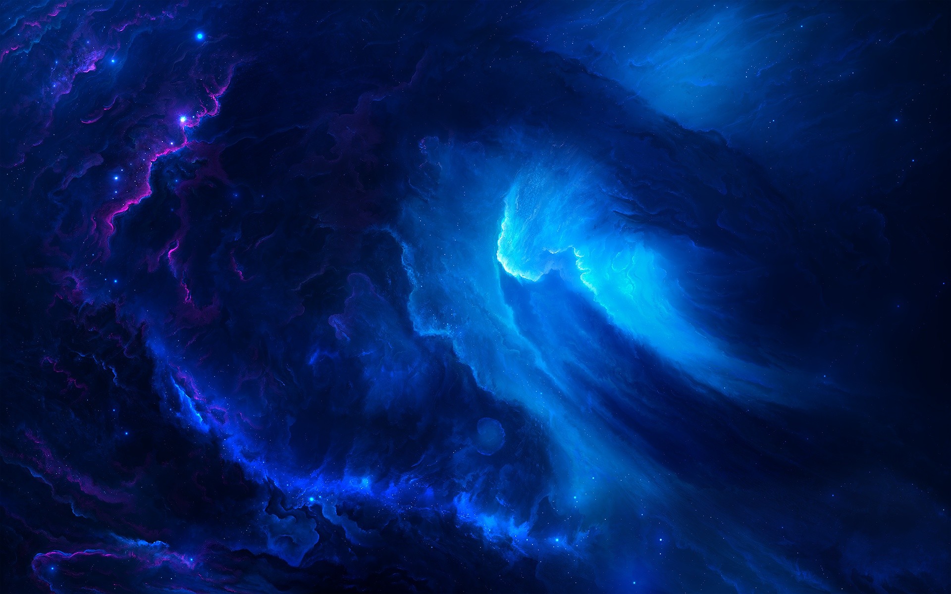 General 1920x1200 blue nebula space space art digital art cyan