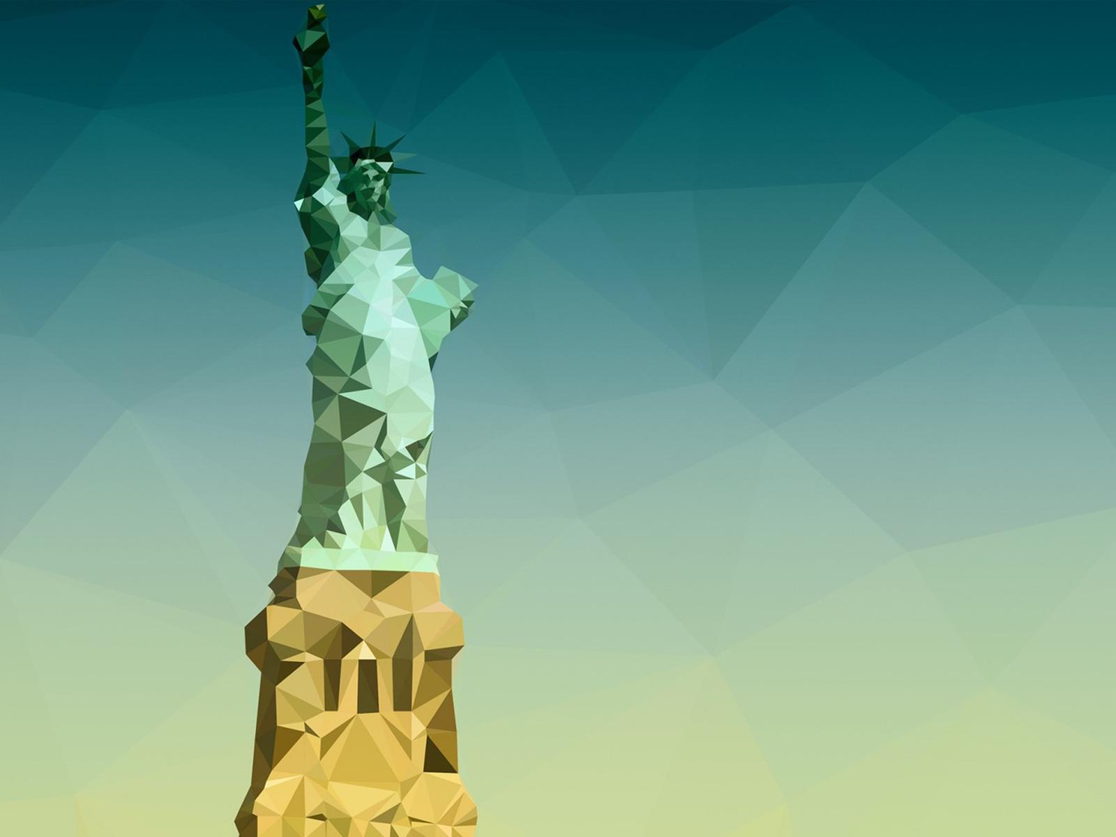 General 1600x1200 digital art vector Statue of Liberty low poly