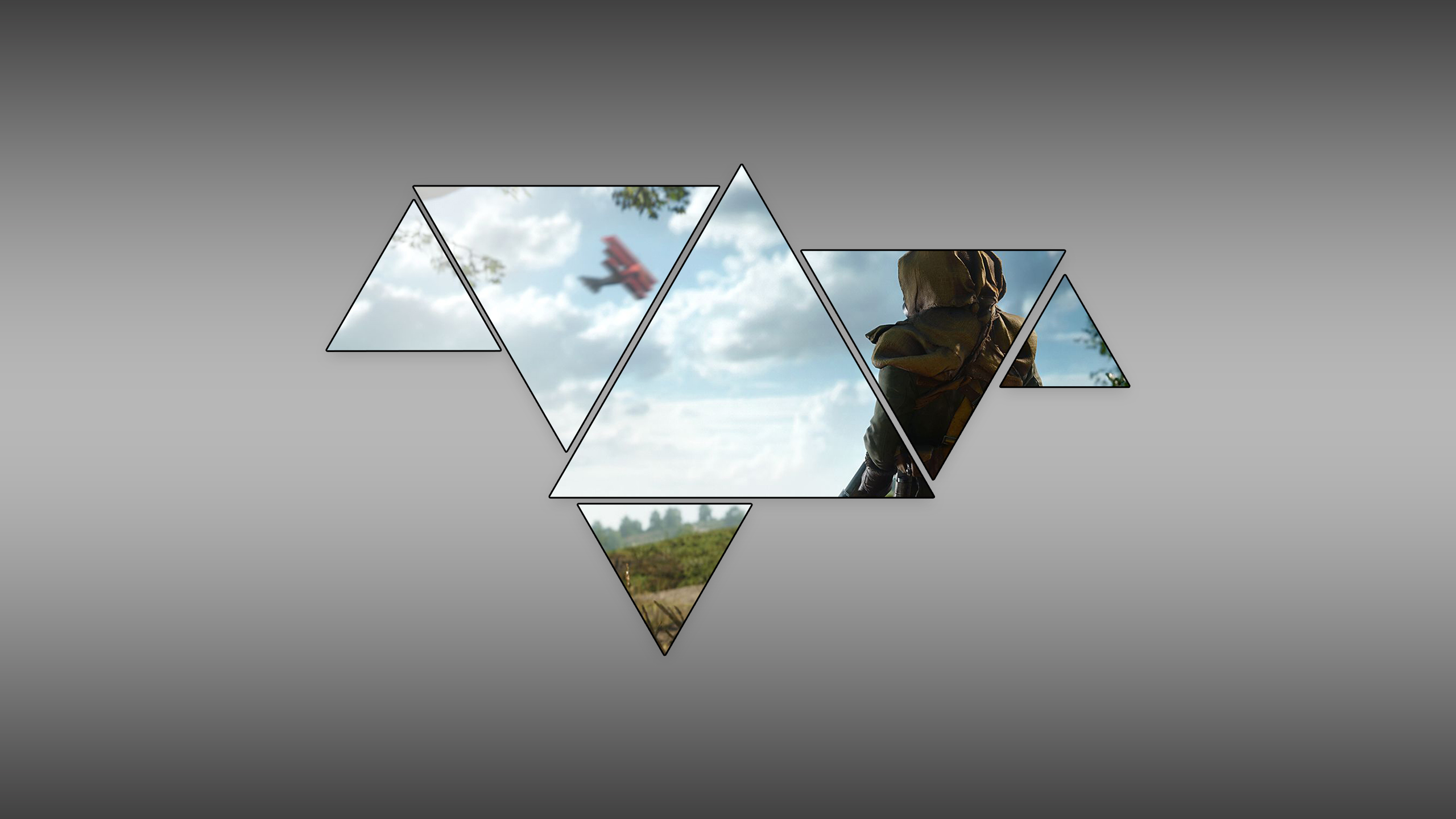 General 2560x1440 war Battlefield 1 triangle digital art simple background