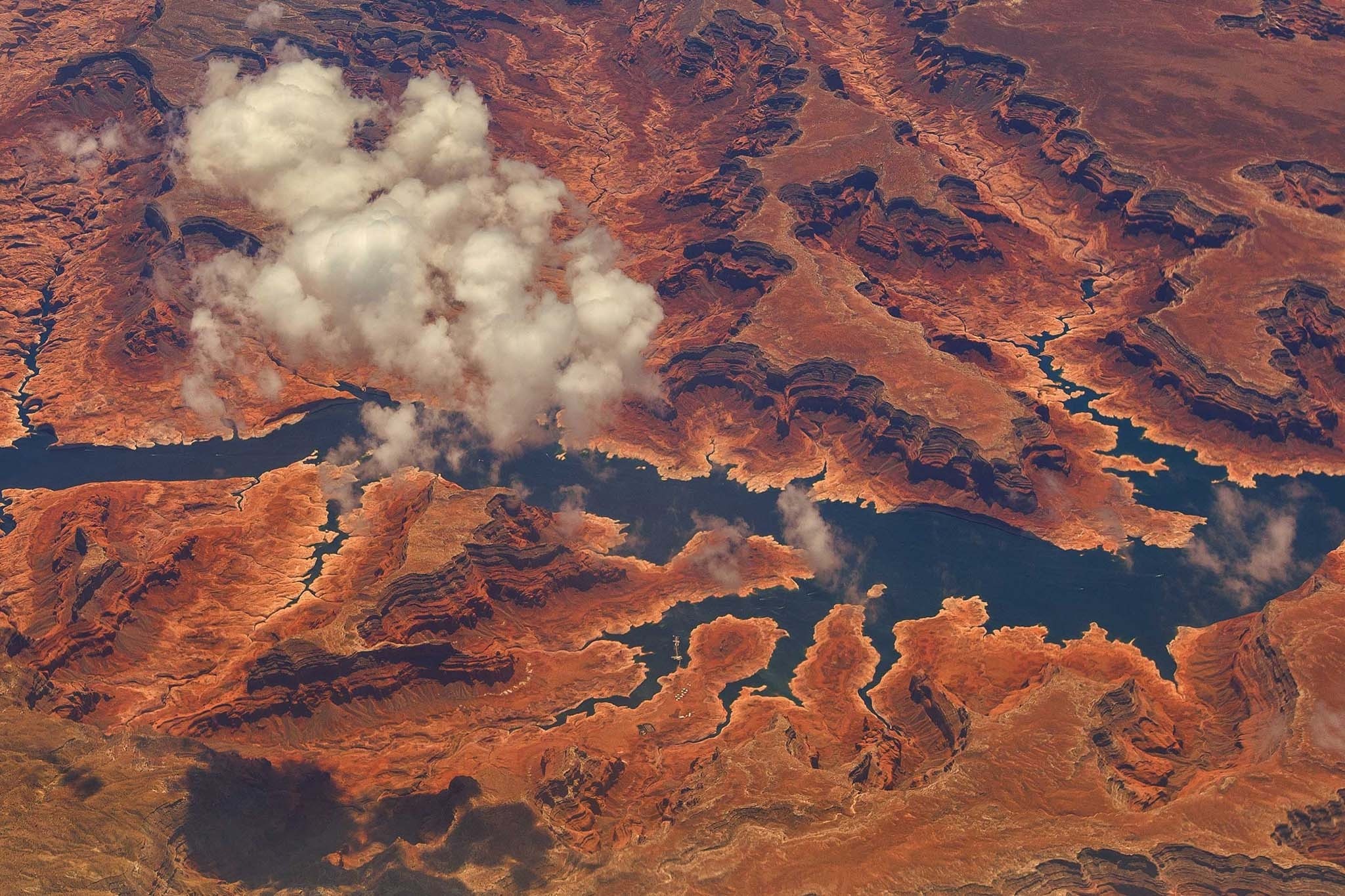 General 2048x1365 nature landscape photography aerial view river canyon desert clouds